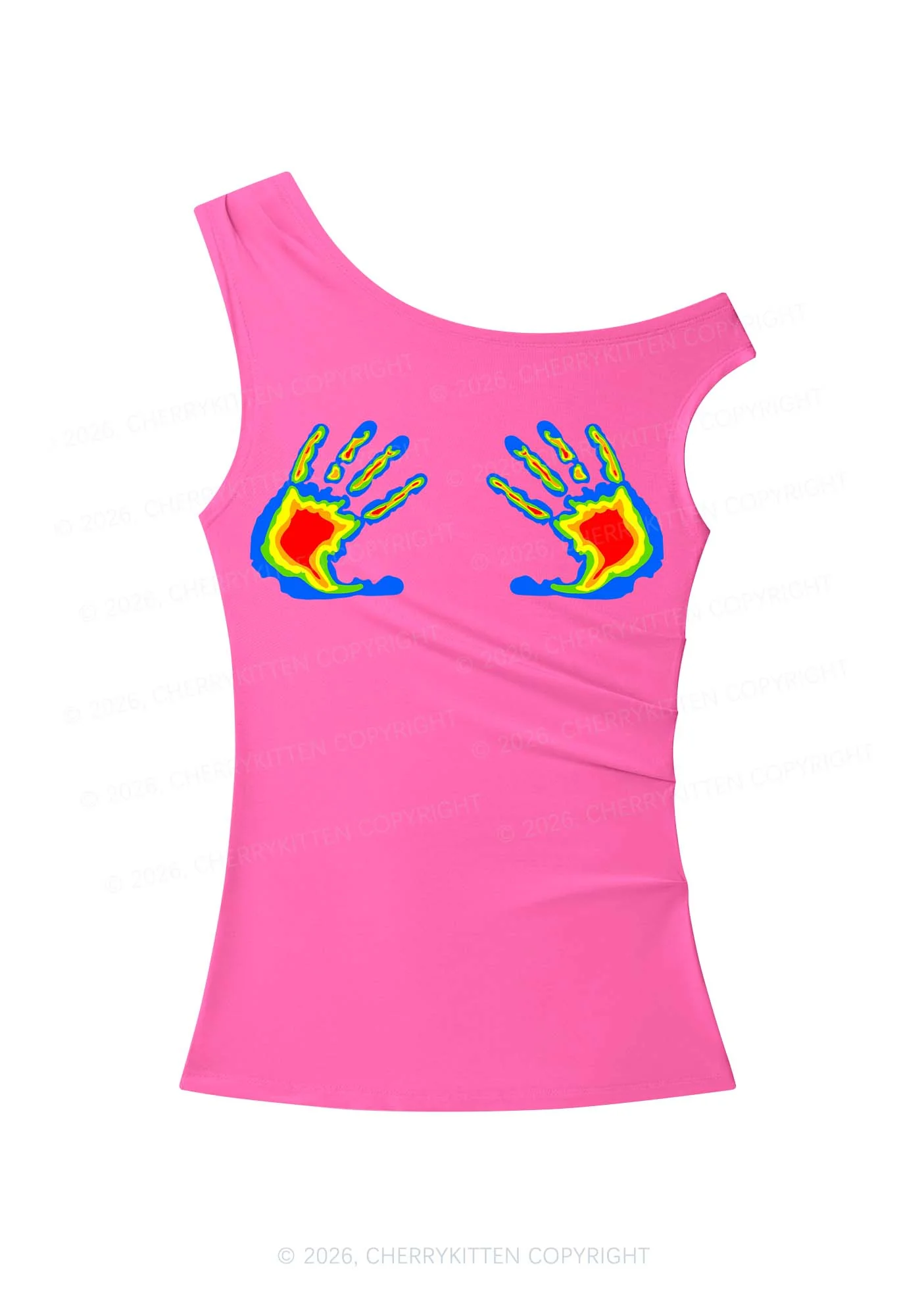 Thermal Hands Y2K Off Shoulder Tank Top Cherrykitten - Image 5