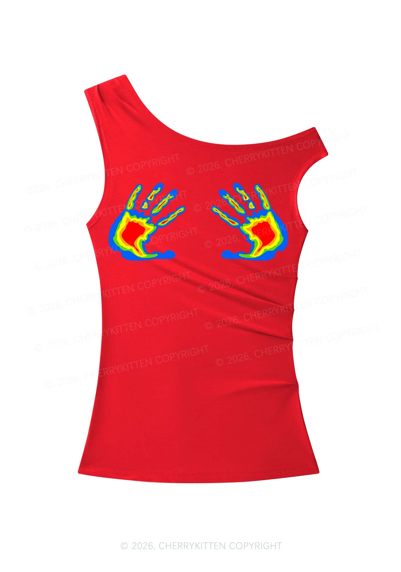 Thermal Hands Y2K Off Shoulder Tank Top Cherrykitten - Image 6