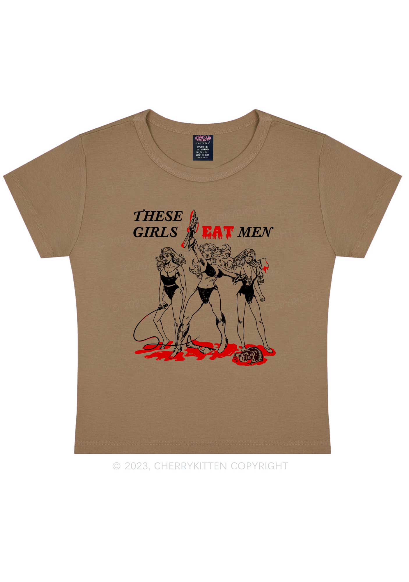 These Girls Eat Men Y2K Baby Tee Cherrykitten - Image 6