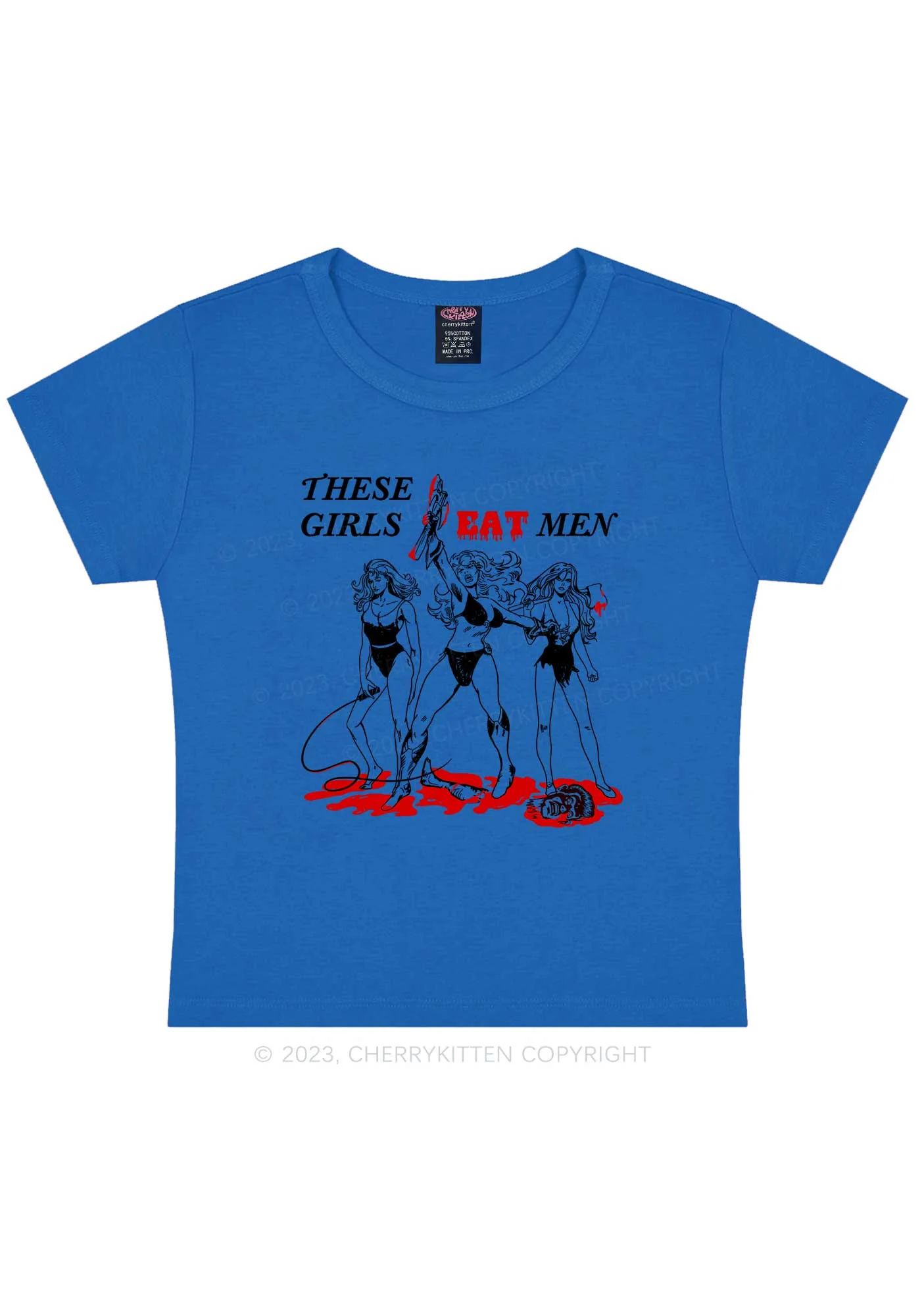 These Girls Eat Men Y2K Baby Tee Cherrykitten - Image 7