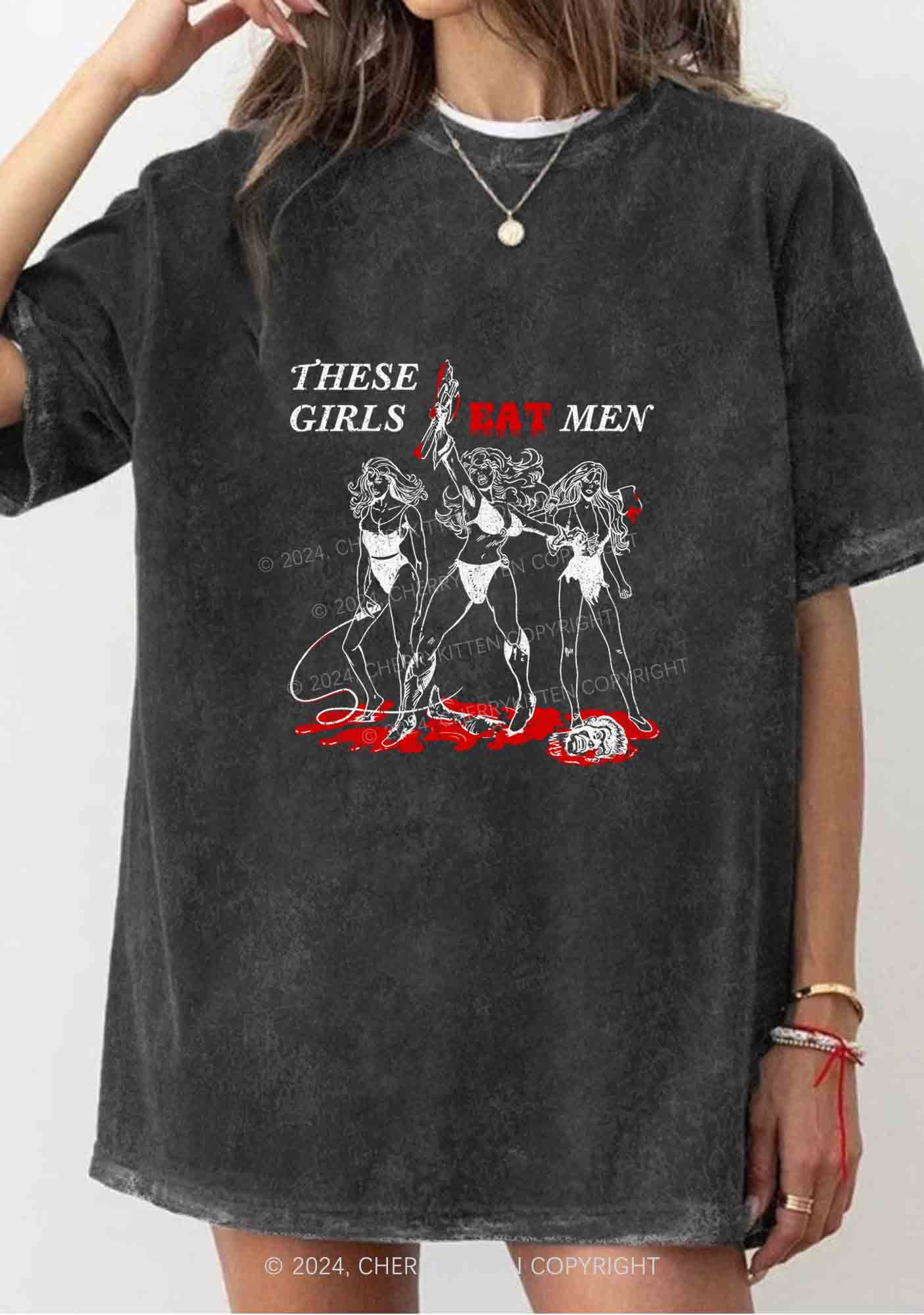 These Girls Eat Men Y2K Washed Tee Cherrykitten - Image 2
