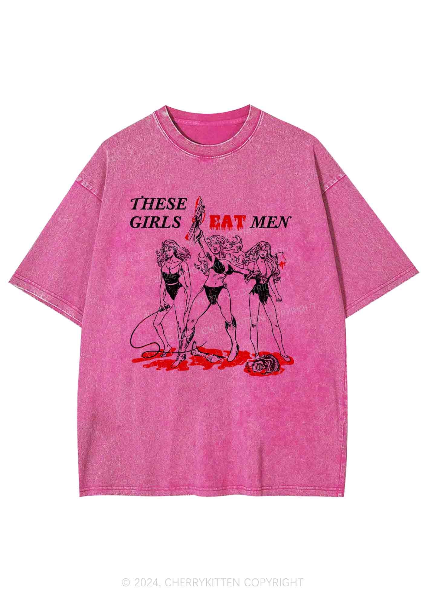 These Girls Eat Men Y2K Washed Tee Cherrykitten - Image 4