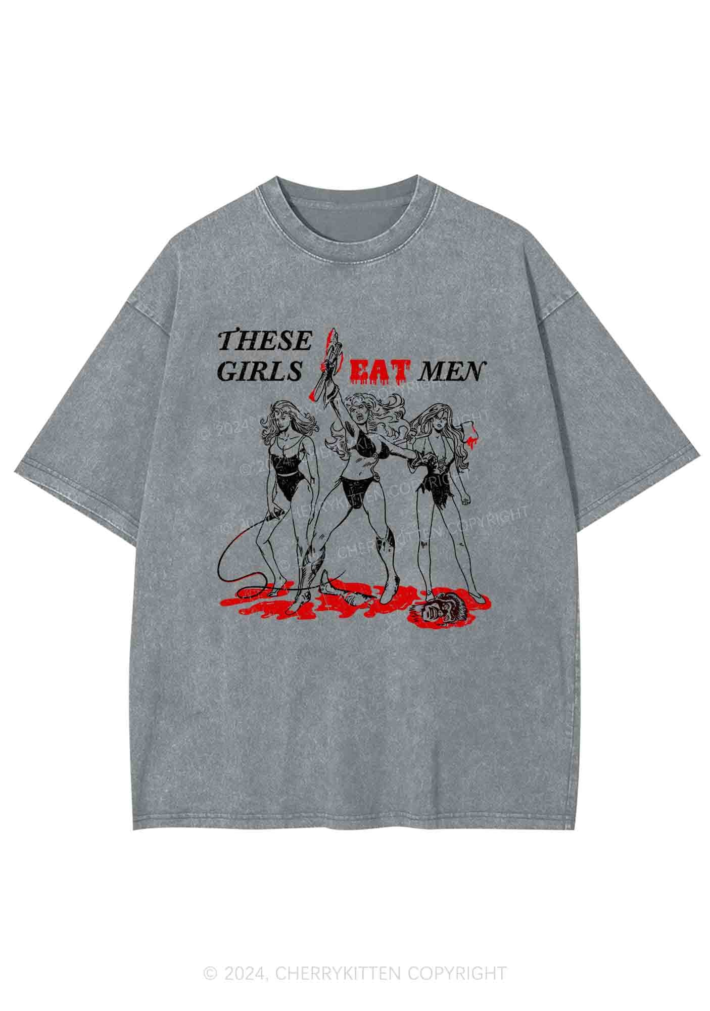These Girls Eat Men Y2K Washed Tee Cherrykitten - Image 5