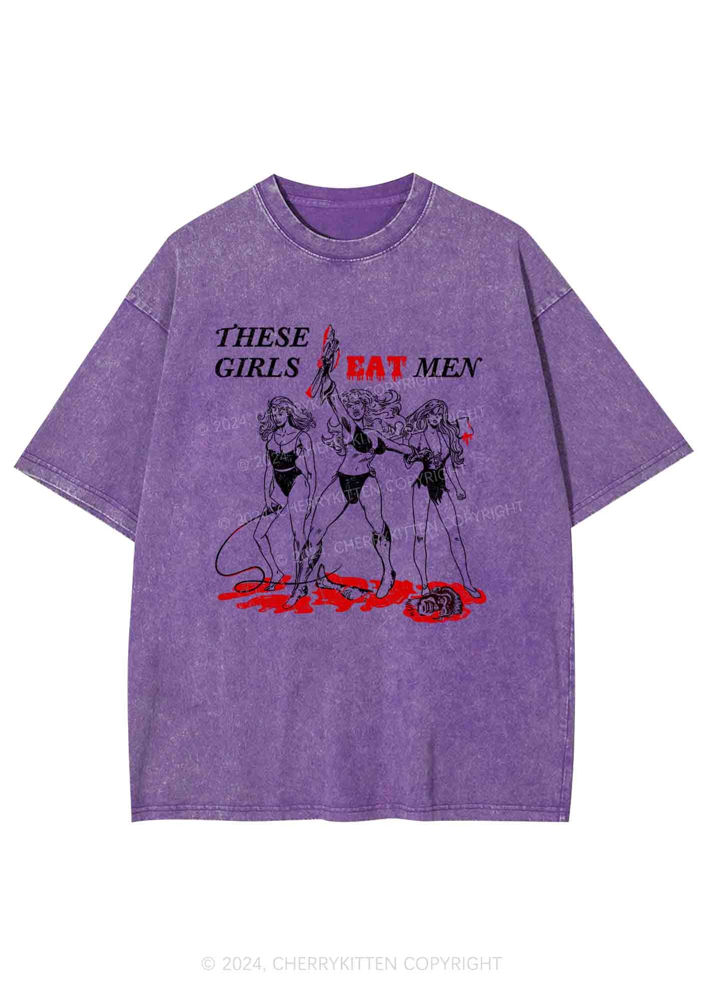 These Girls Eat Men Y2K Washed Tee Cherrykitten - Image 6