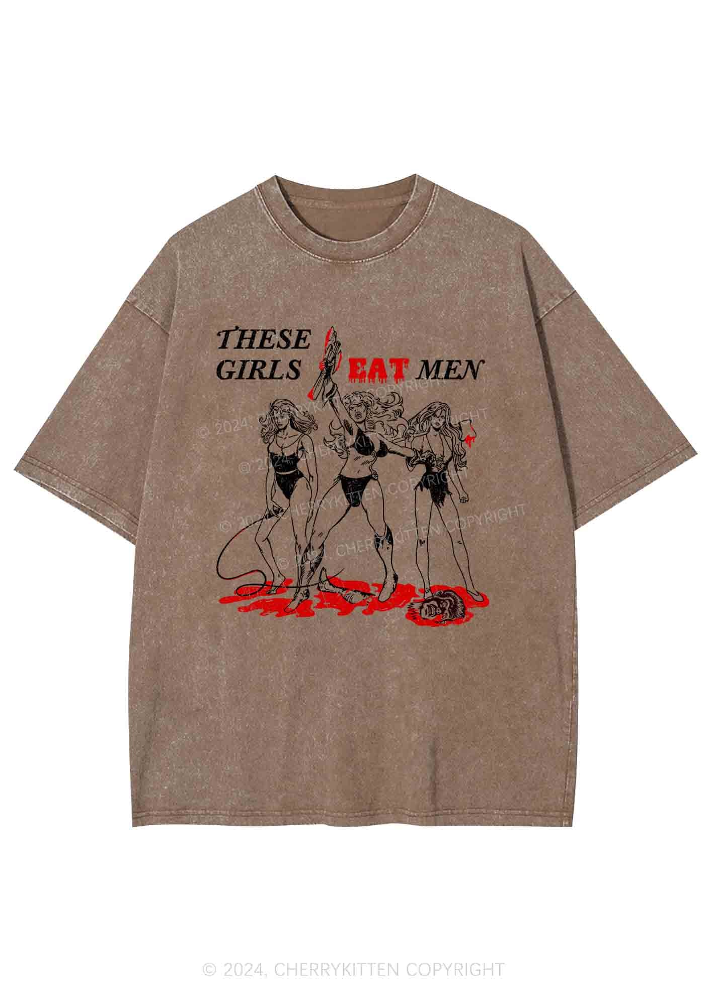 These Girls Eat Men Y2K Washed Tee Cherrykitten - Image 7