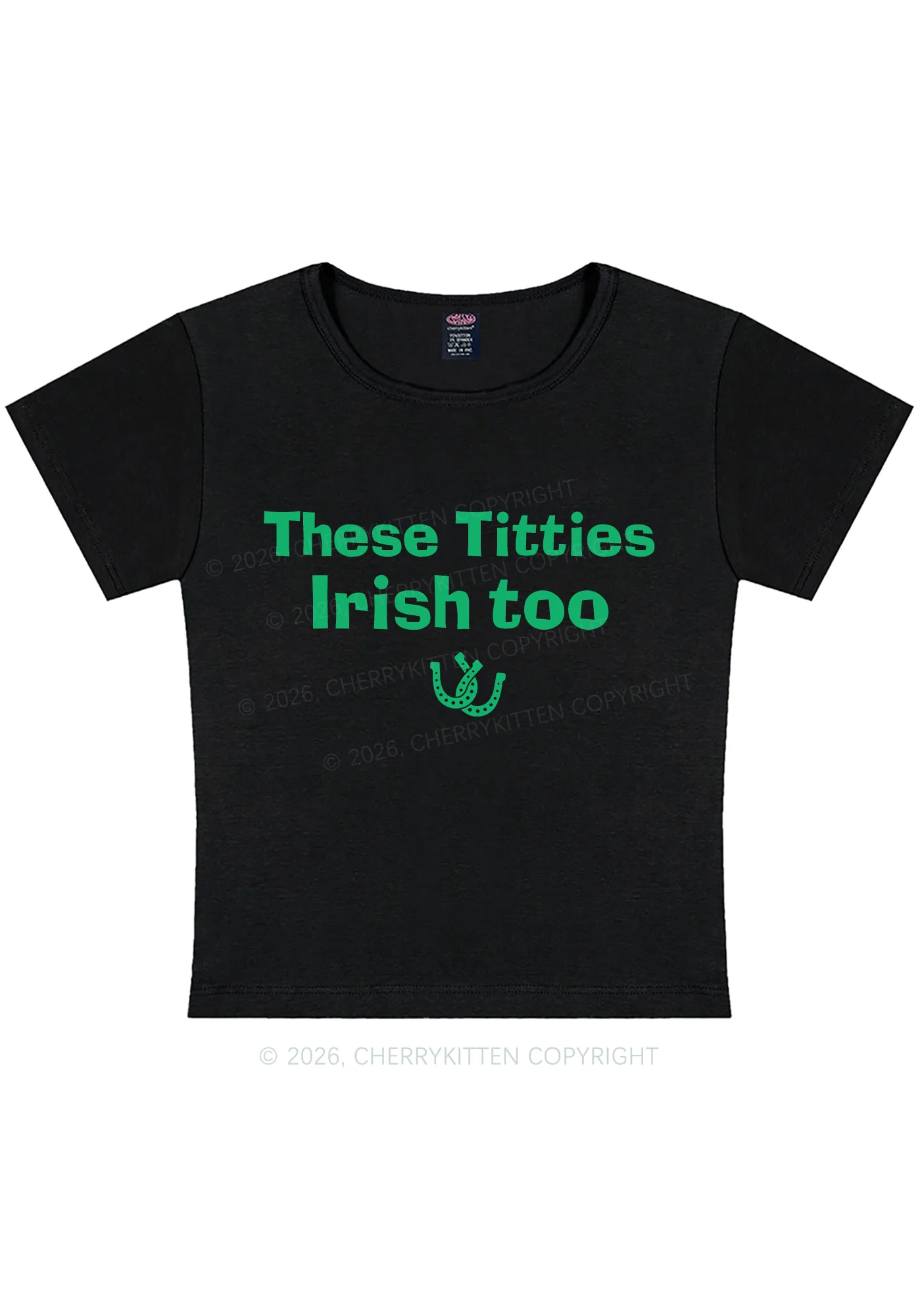 These Txtties Irish Too St Patricks Y2K Baby Tee Cherrykitten - Image 3