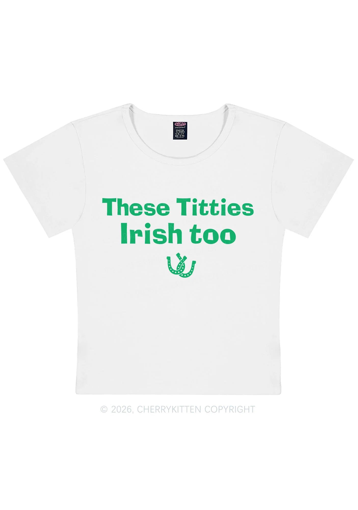 These Txtties Irish Too St Patricks Y2K Baby Tee Cherrykitten - Image 4