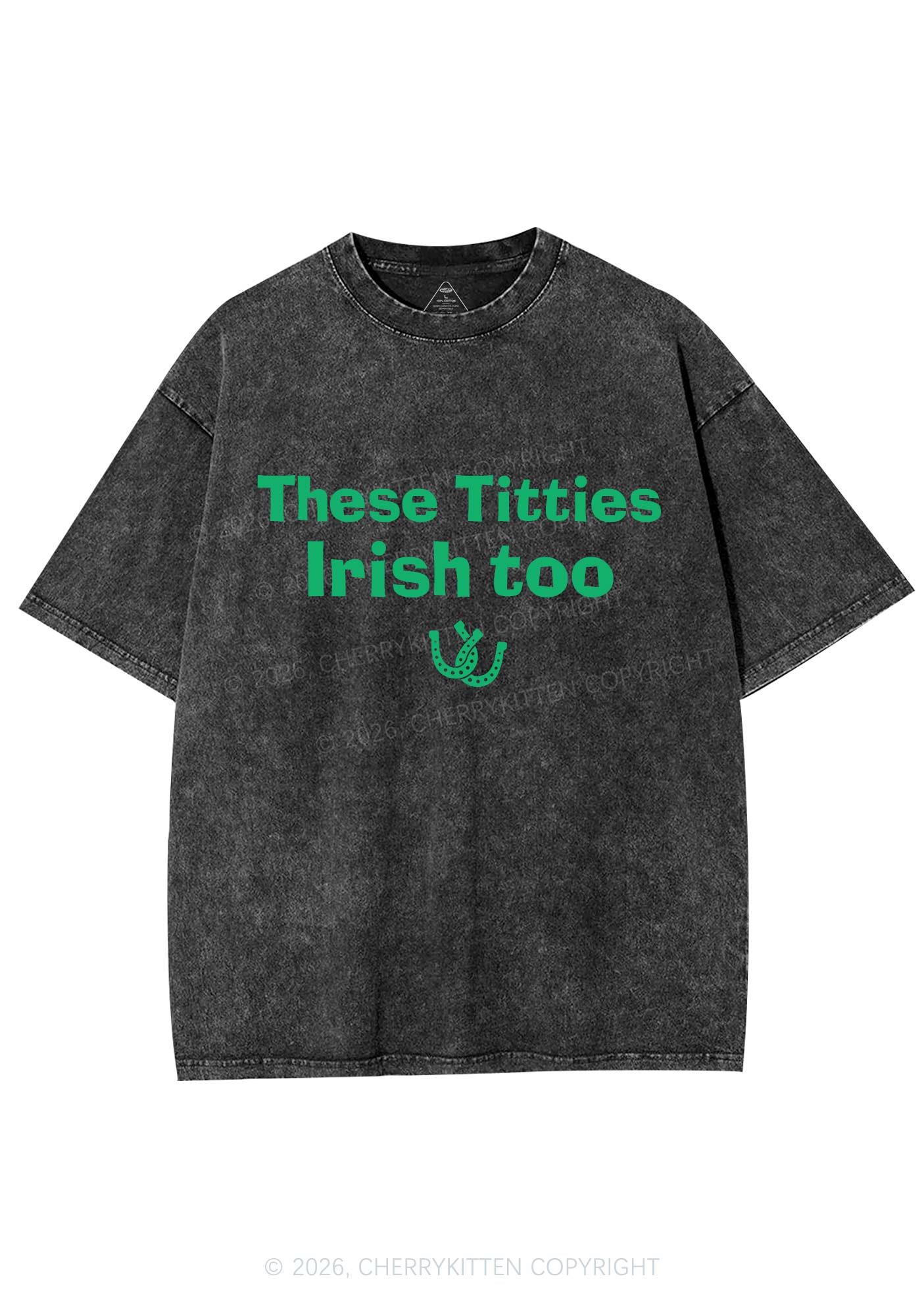These Txtties Irish Too St Patricks Y2K Shirts Washed Tee Cherrykitten - Image 3