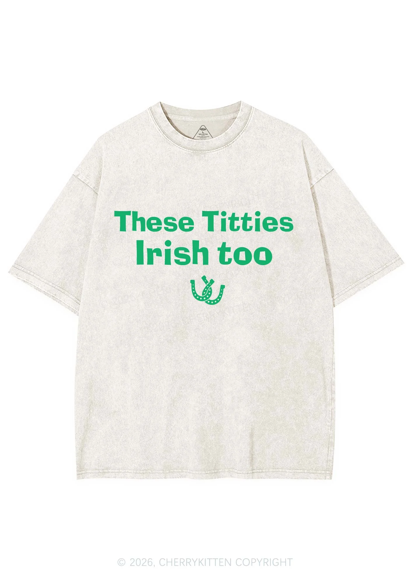 These Txtties Irish Too St Patricks Y2K Shirts Washed Tee Cherrykitten - Image 4