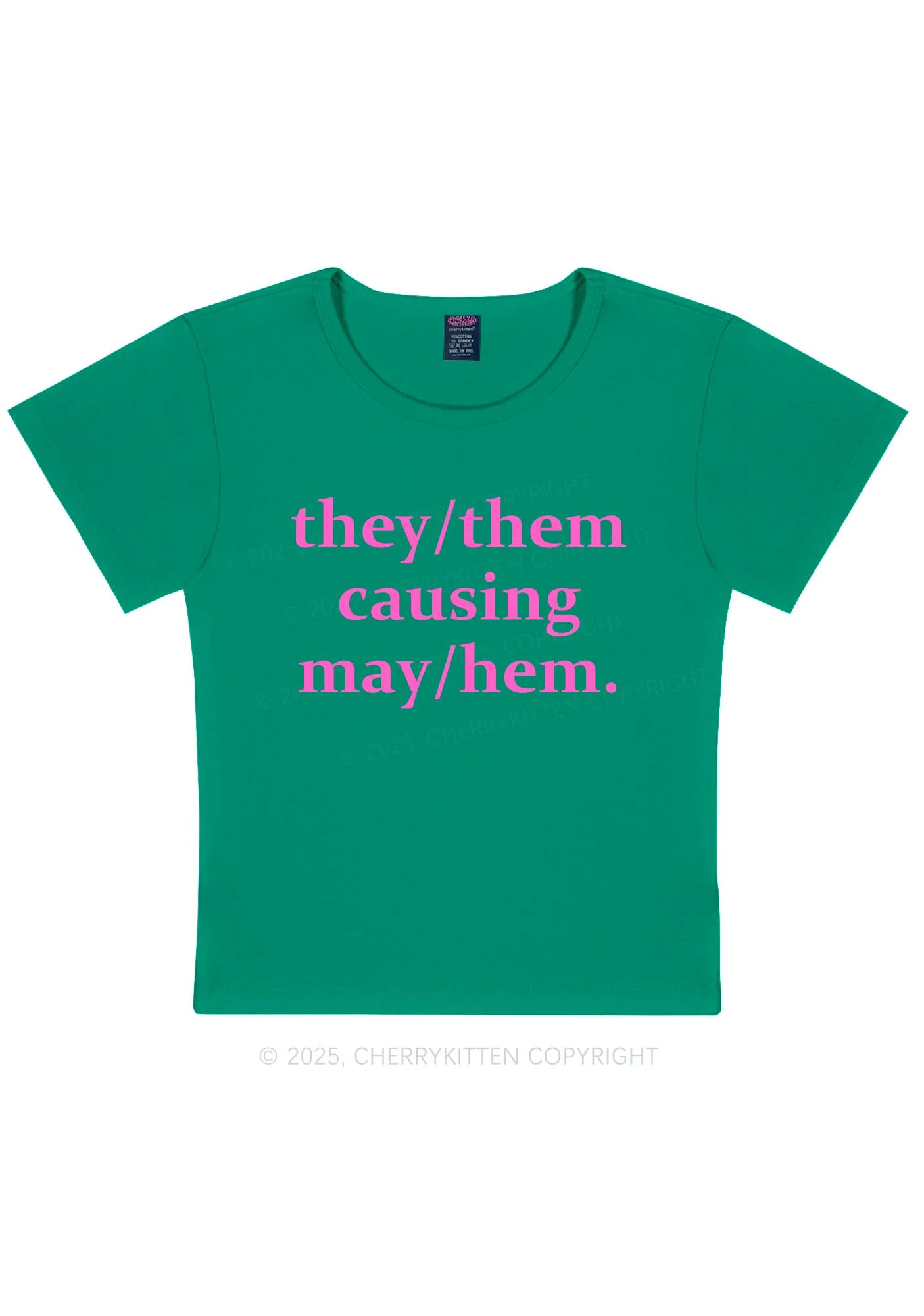 They Causing May Pride Y2K Baby Tee Cherrykitten - Image 12