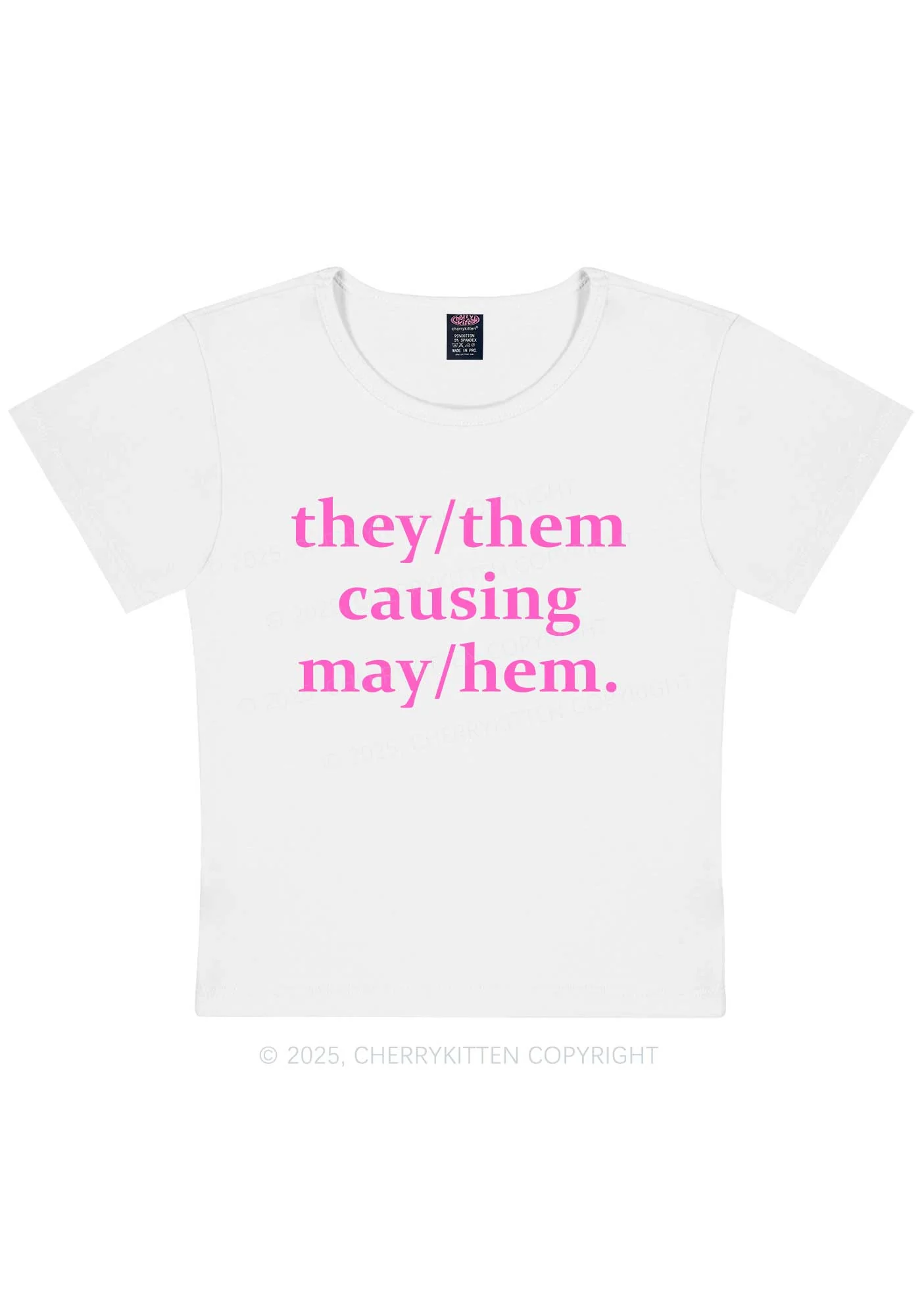 They Causing May Pride Y2K Baby Tee Cherrykitten - Image 4