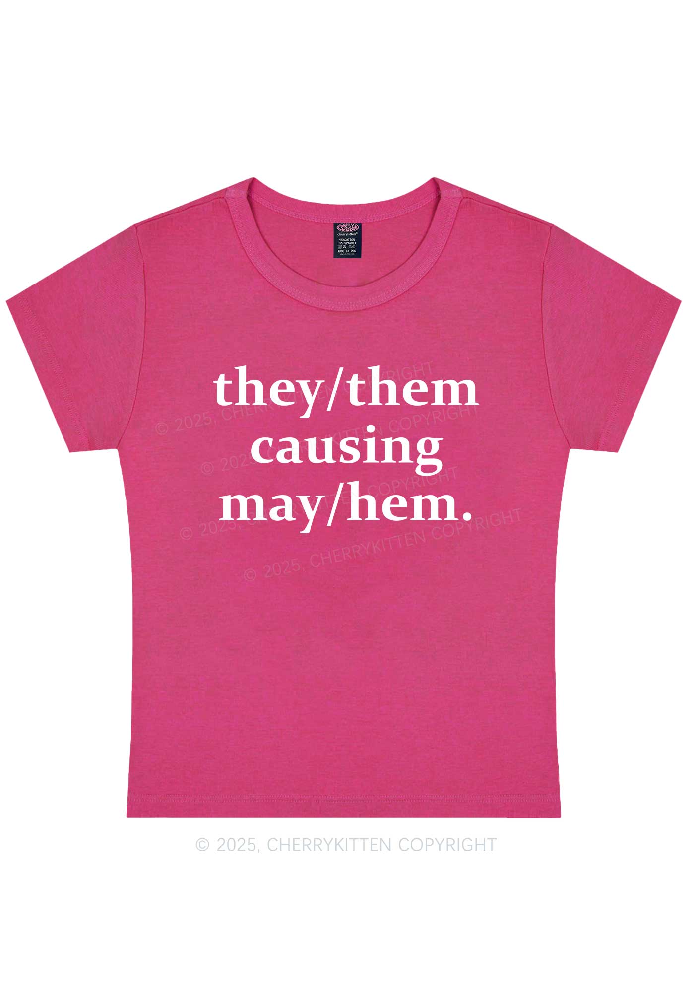 They Causing May Pride Y2K Baby Tee Cherrykitten - Image 5
