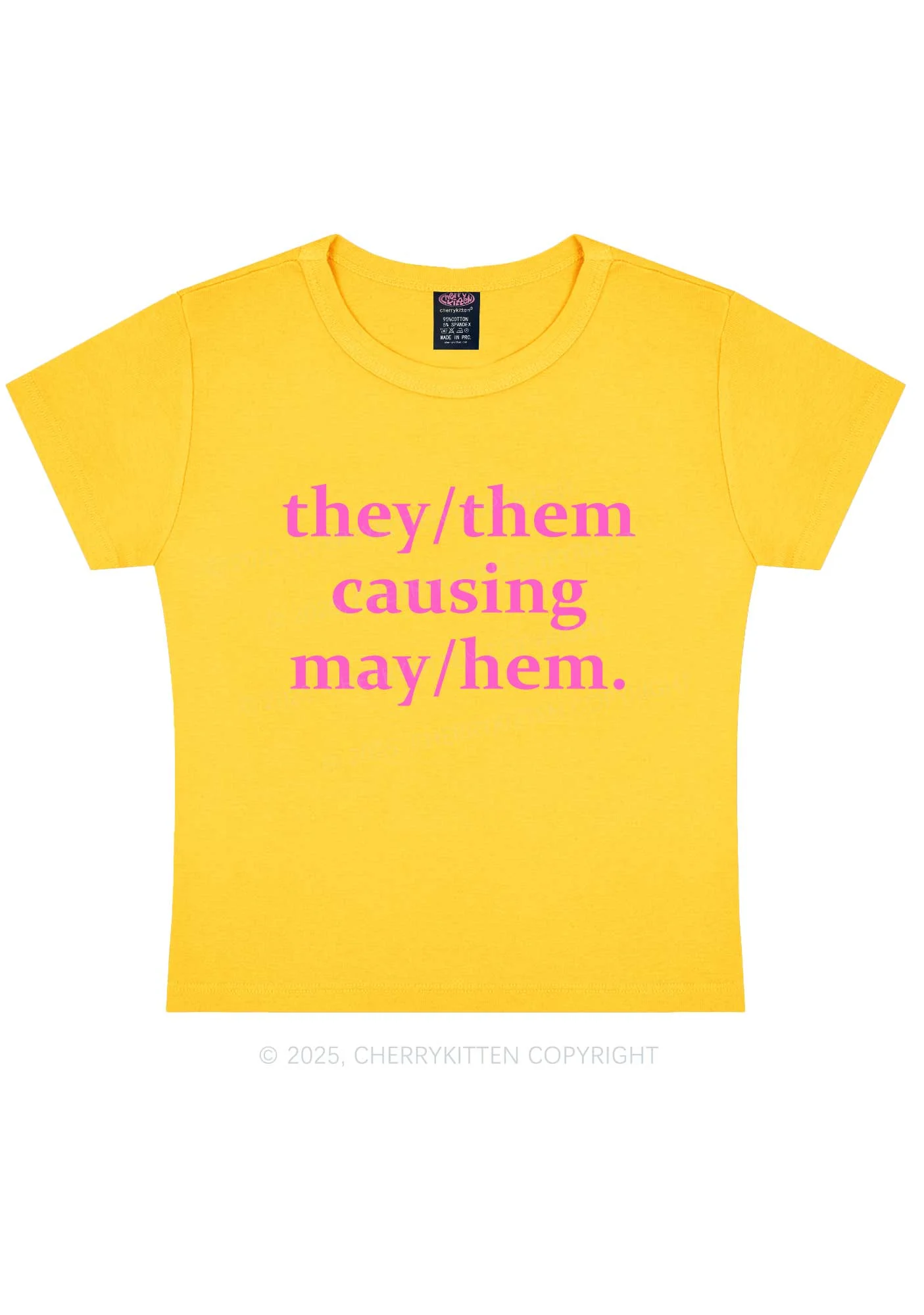 They Causing May Pride Y2K Baby Tee Cherrykitten - Image 7