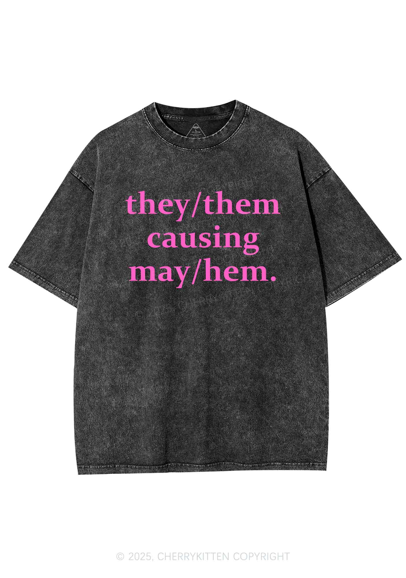 They Causing May Pride Y2K Shirts Washed Tee Cherrykitten - Image 3