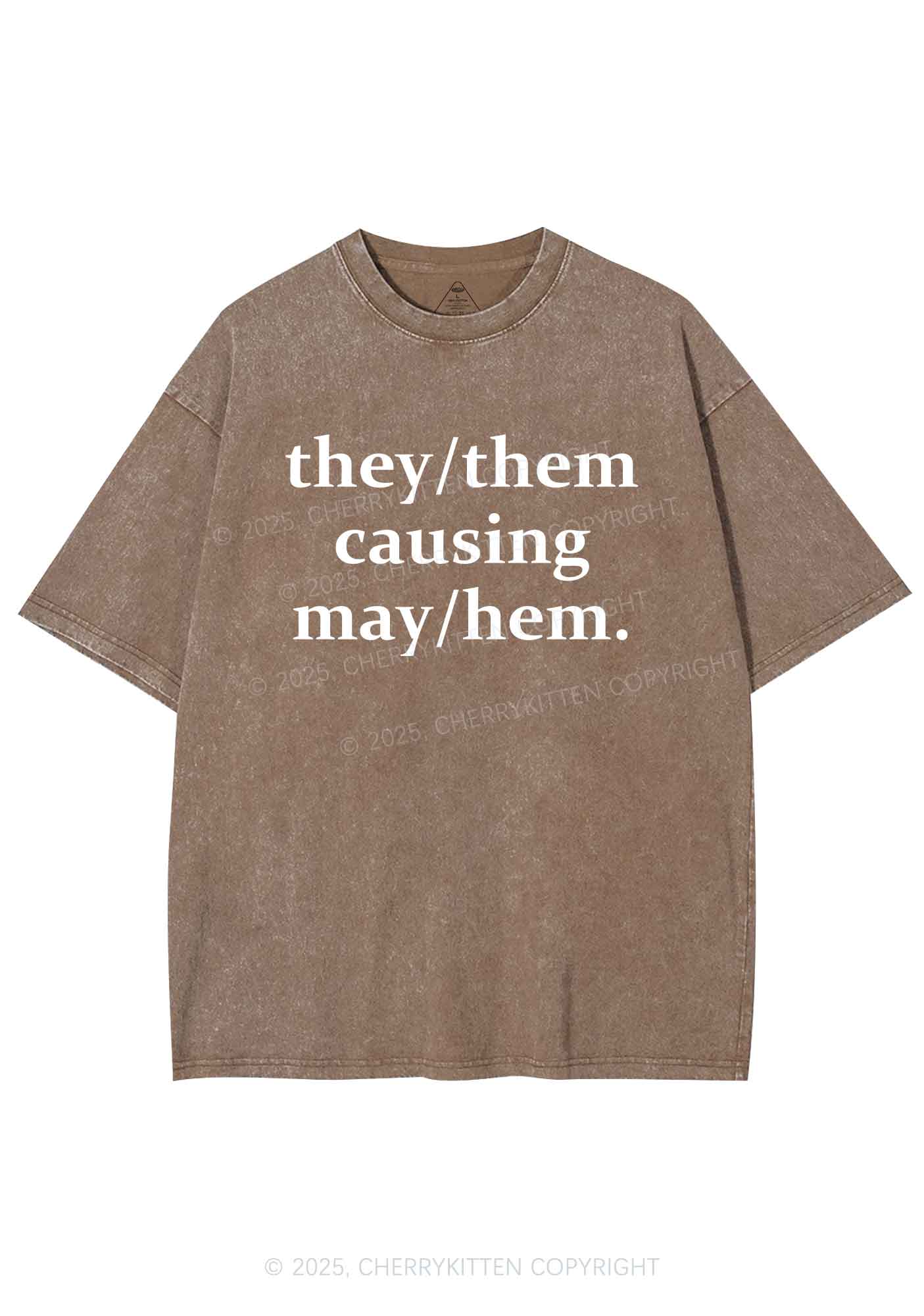They Causing May Pride Y2K Shirts Washed Tee Cherrykitten - Image 6
