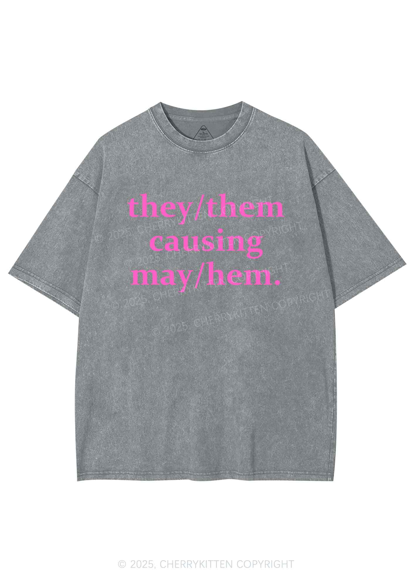 They Causing May Pride Y2K Shirts Washed Tee Cherrykitten - Image 8