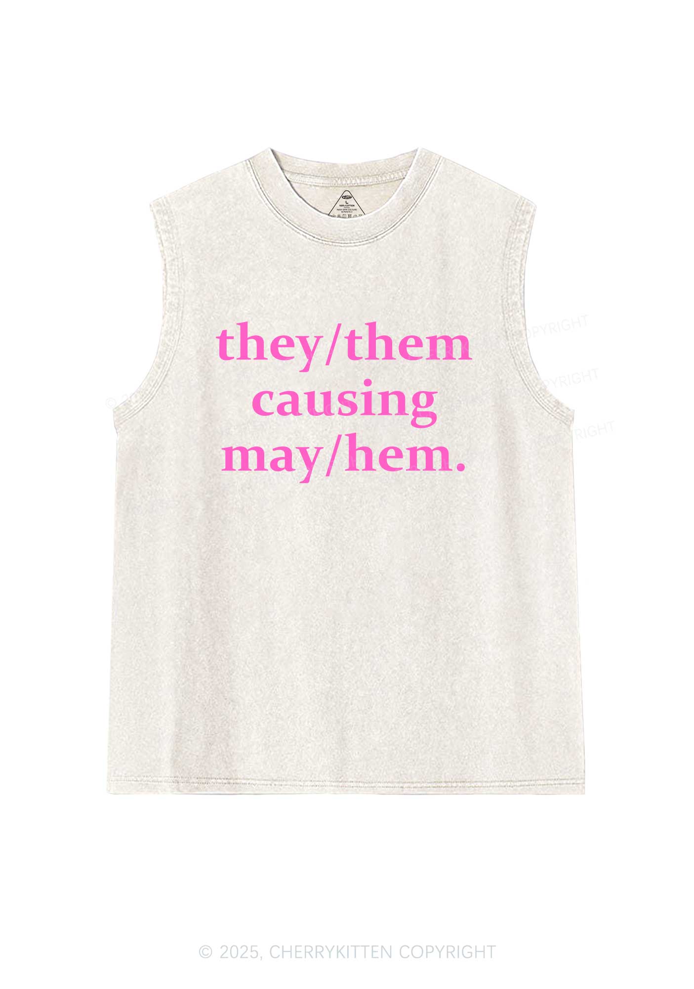 They Causing May Pride Y2K Washed Muscle Tank Cherrykitten - Image 4