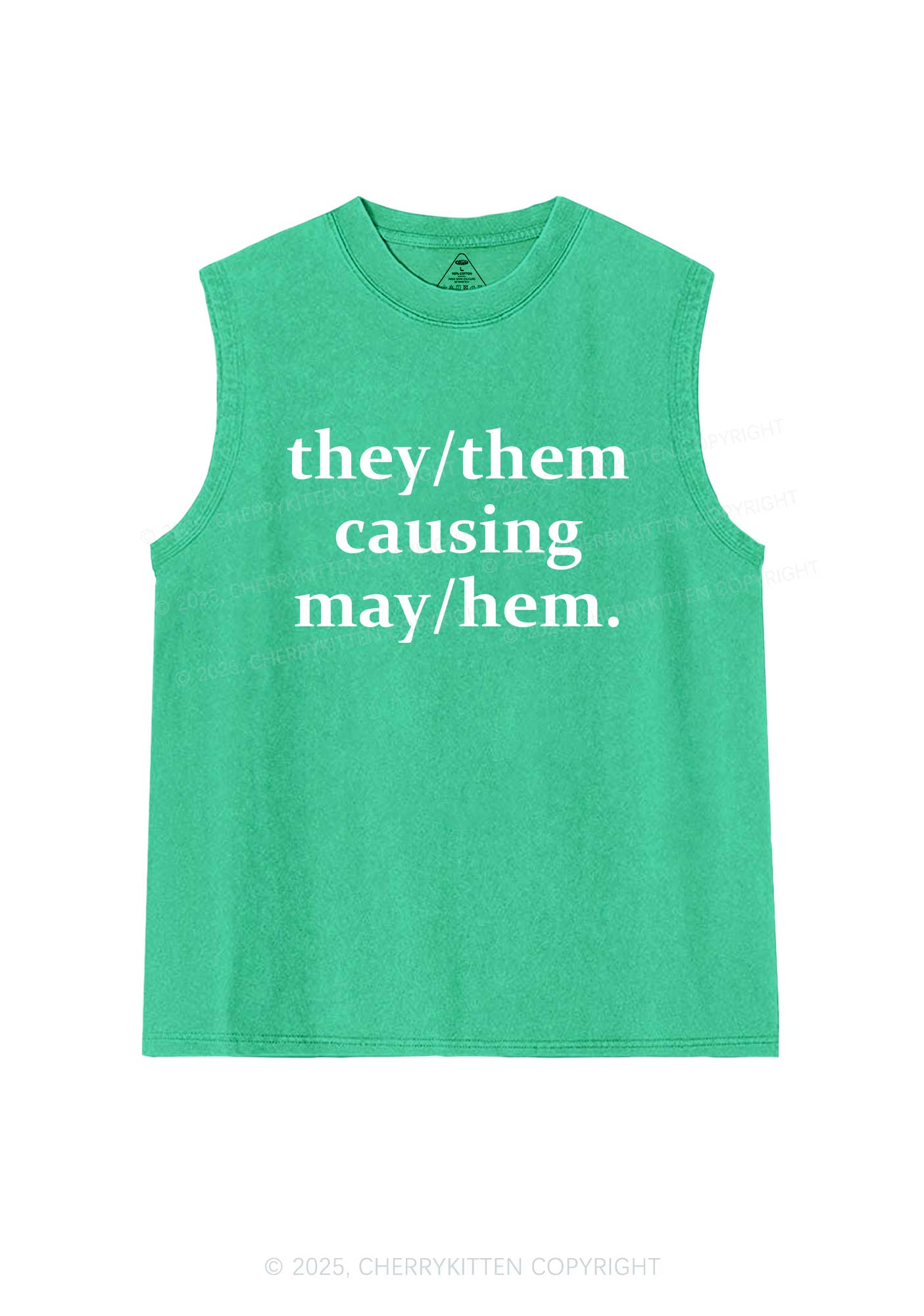 They Causing May Pride Y2K Washed Muscle Tank Cherrykitten - Image 5