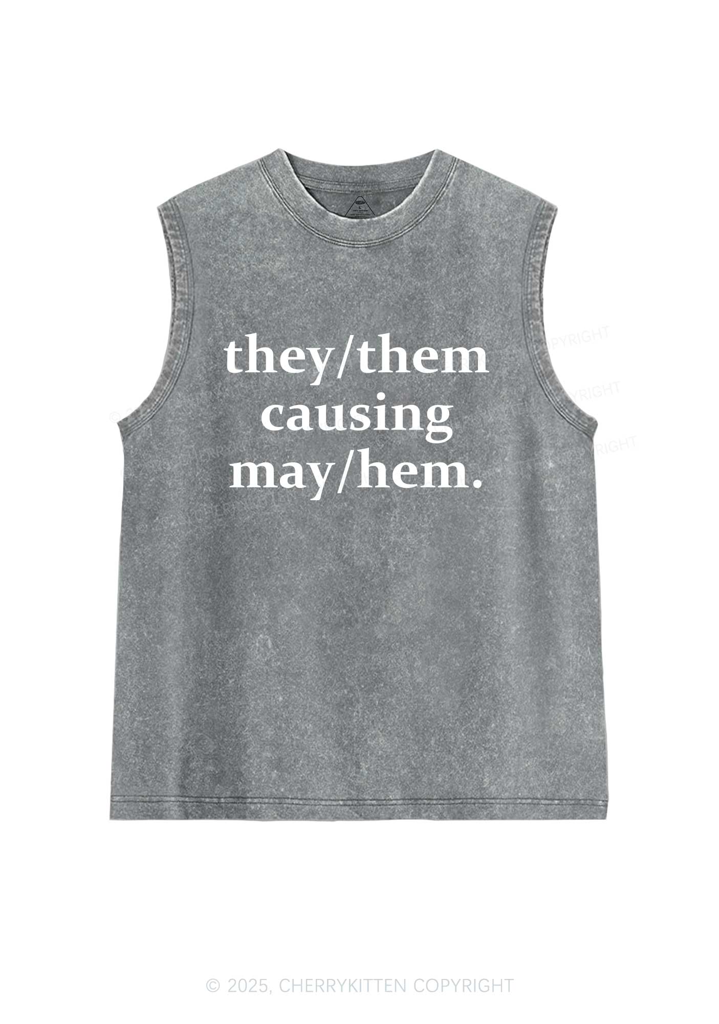 They Causing May Pride Y2K Washed Muscle Tank Cherrykitten - Image 6