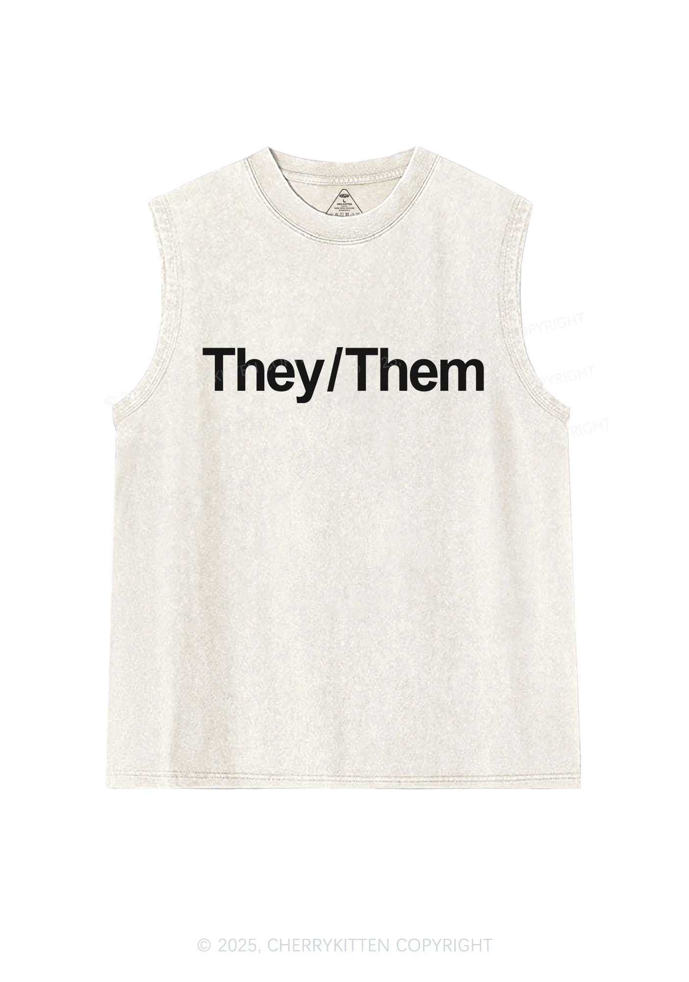 They Or Them Pride Y2K Washed Muscle Tank Cherrykitten - Image 4