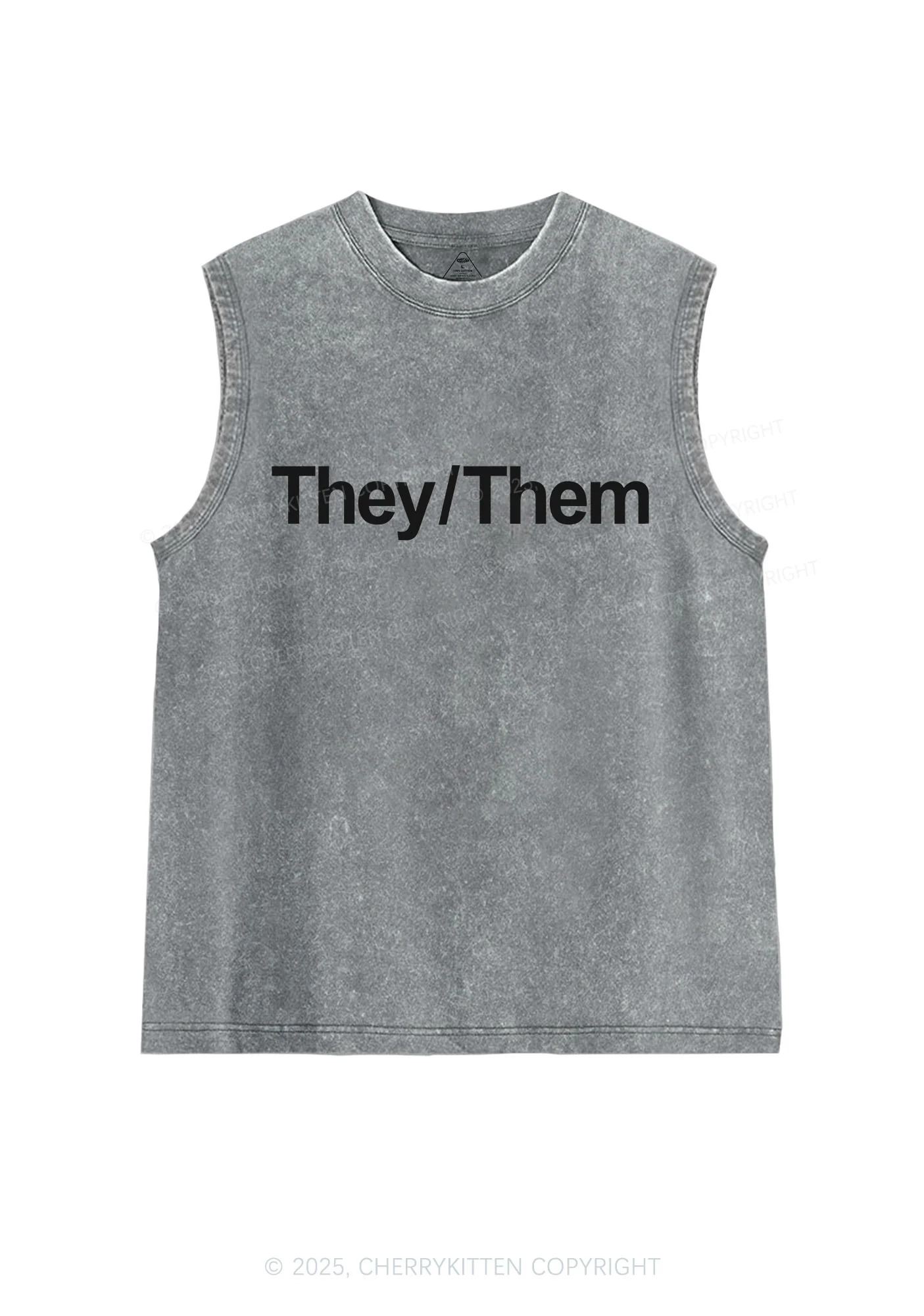 They Or Them Pride Y2K Washed Muscle Tank Cherrykitten - Image 5