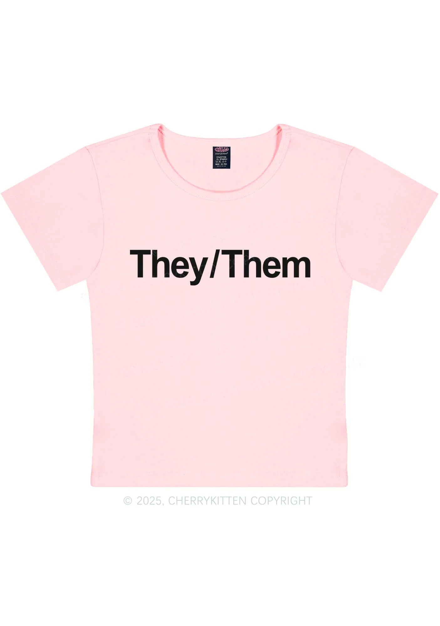 They Or Them Y2K Baby Tee Cherrykitten - Image 11