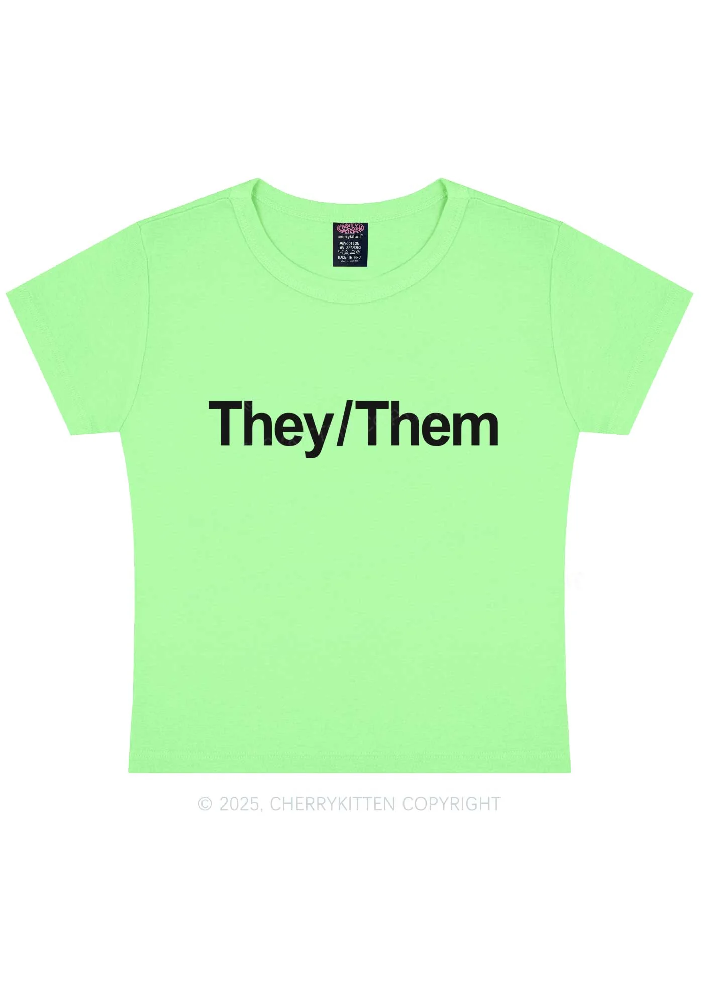 They Or Them Y2K Baby Tee Cherrykitten - Image 12