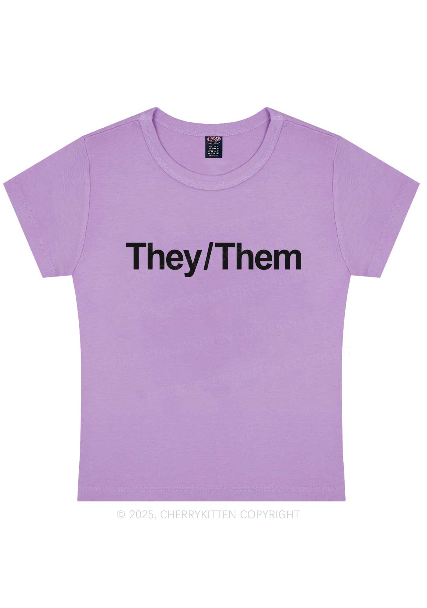 They Or Them Y2K Baby Tee Cherrykitten - Image 6