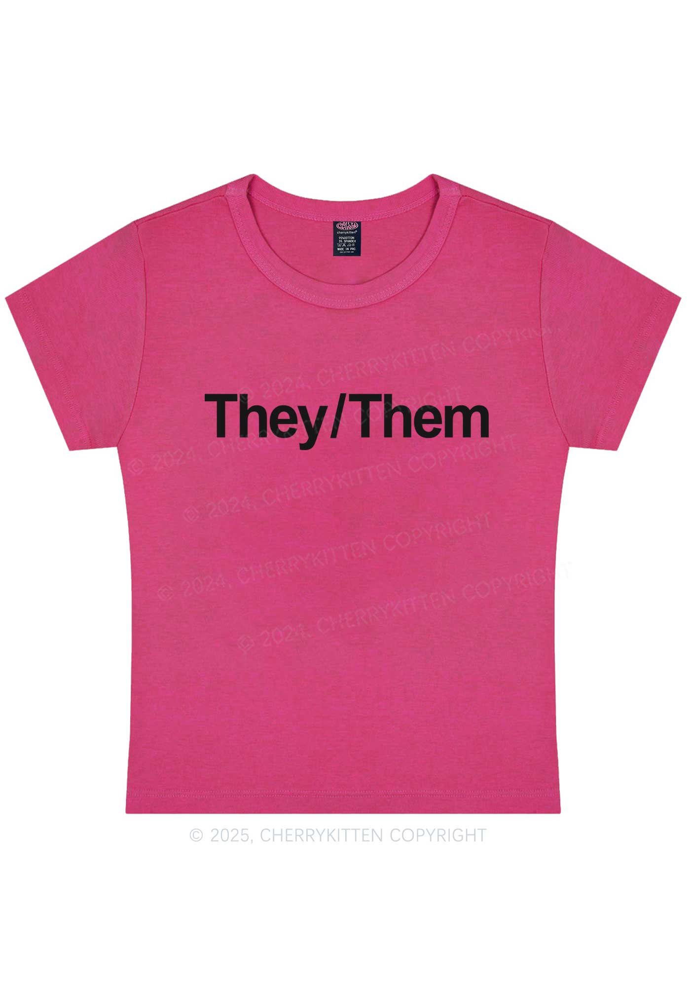 They Or Them Y2K Baby Tee Cherrykitten - Image 7