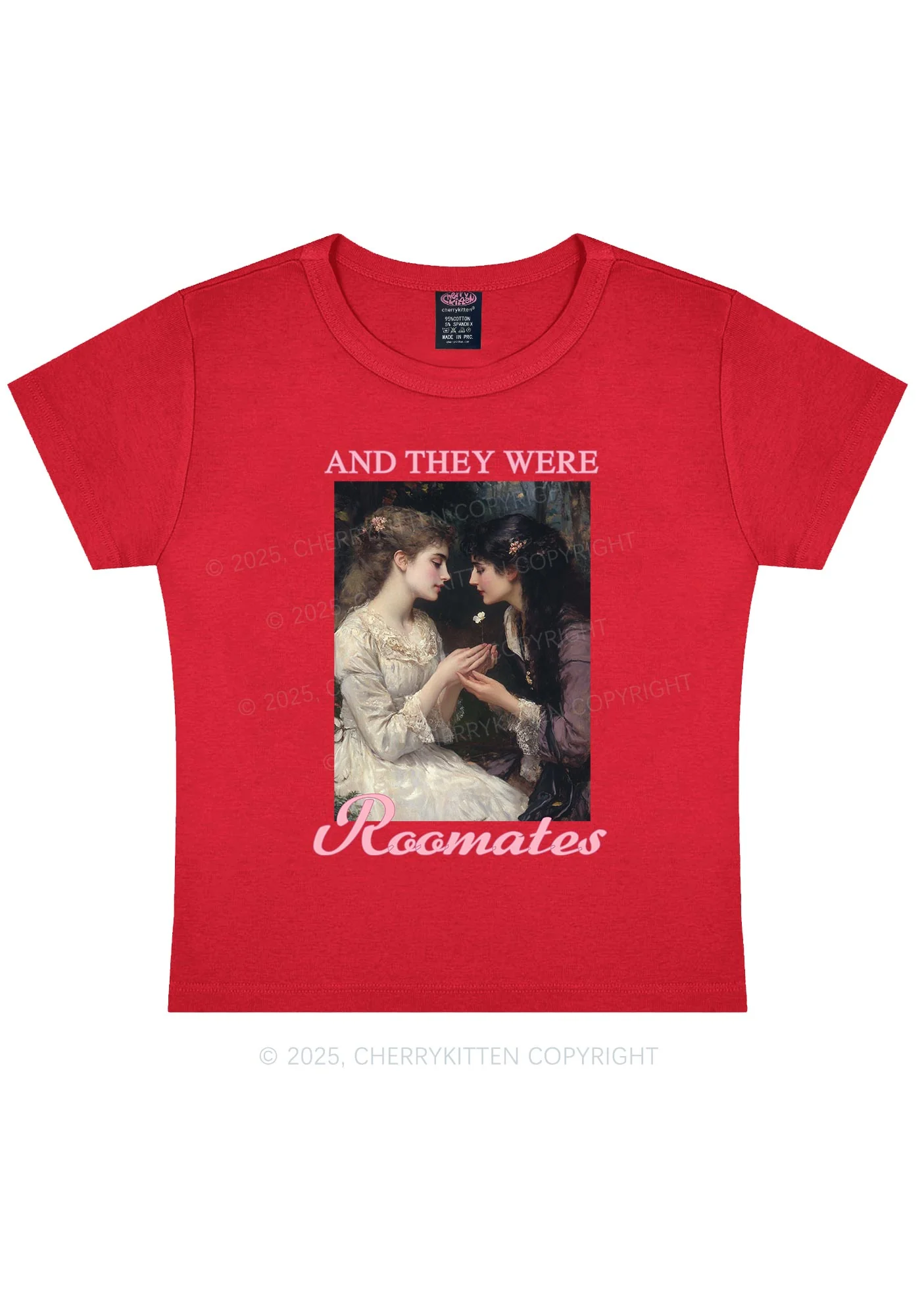 They Were Roomates Pride Y2K Baby Tee Cherrykitten - Image 13