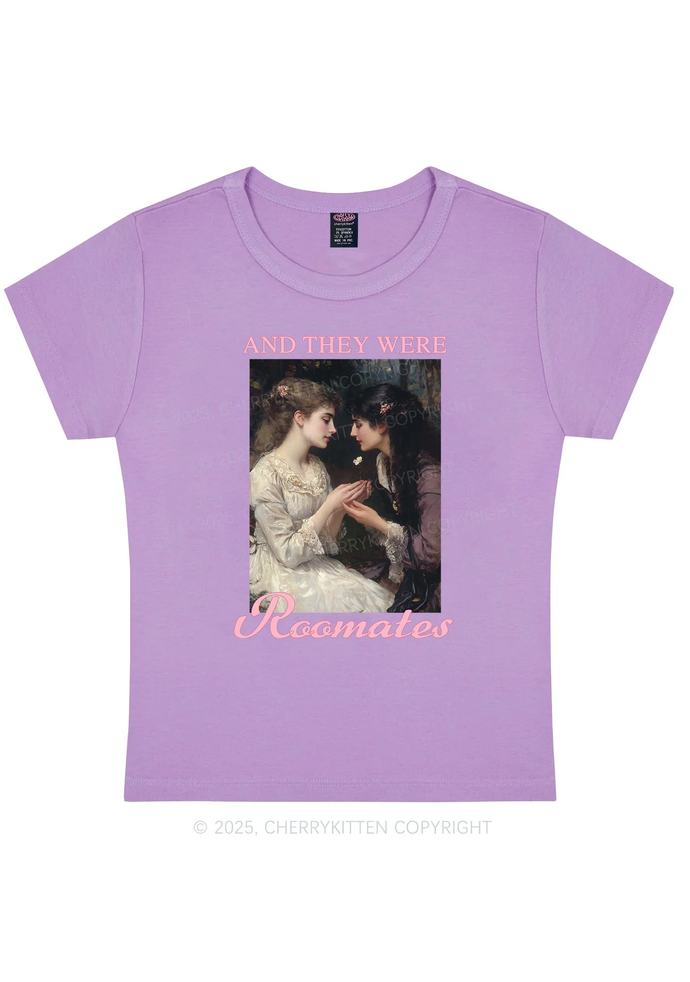 They Were Roomates Pride Y2K Baby Tee Cherrykitten - Image 5