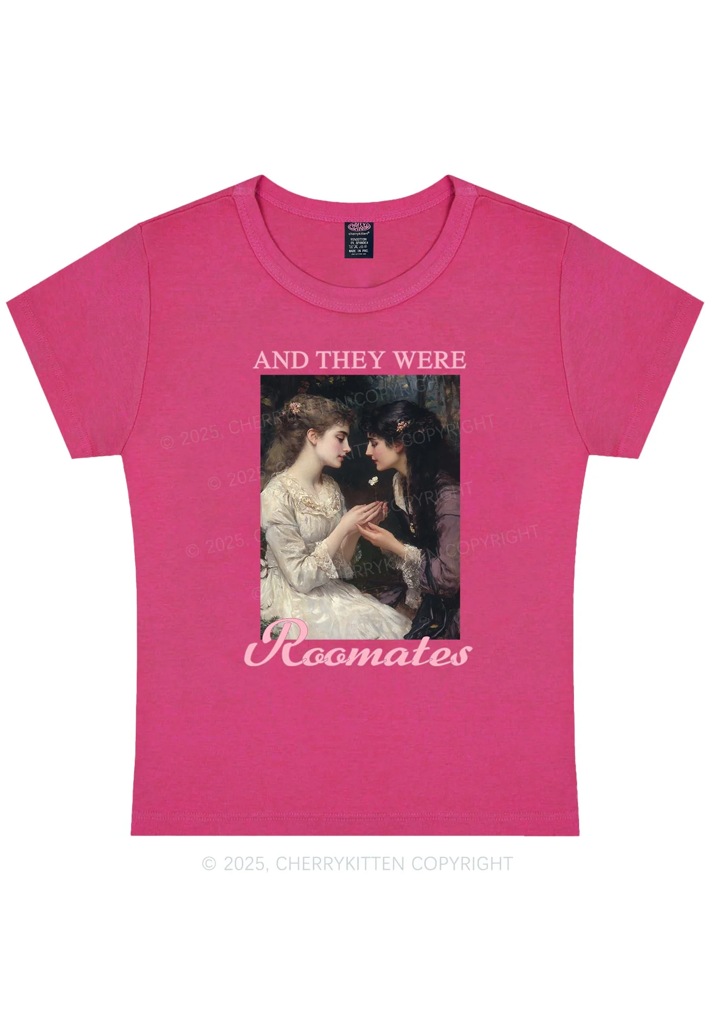 They Were Roomates Pride Y2K Baby Tee Cherrykitten - Image 6