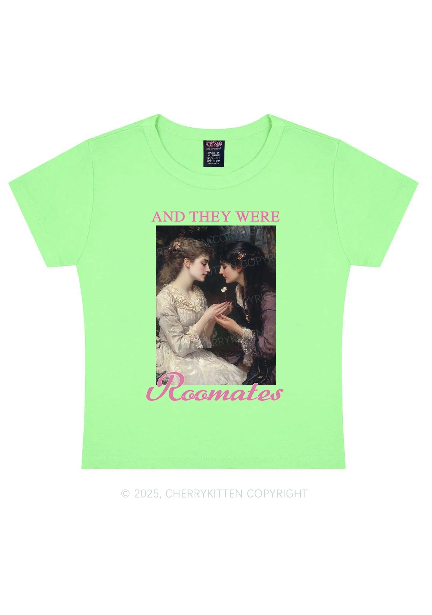 They Were Roomates Pride Y2K Baby Tee Cherrykitten - Image 9