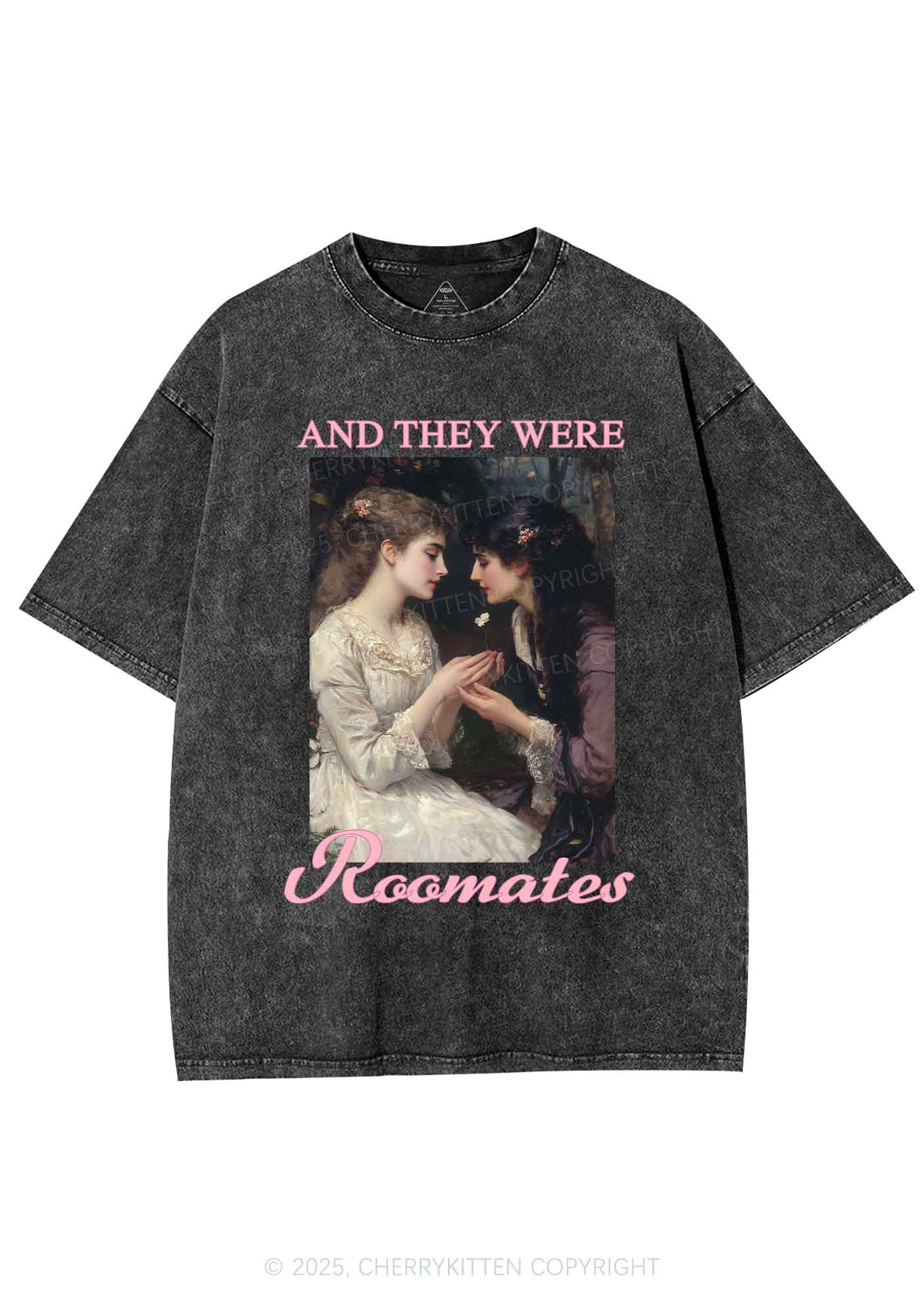 They Were Roomates Pride Y2K Shirts Washed Tee Cherrykitten - Image 3