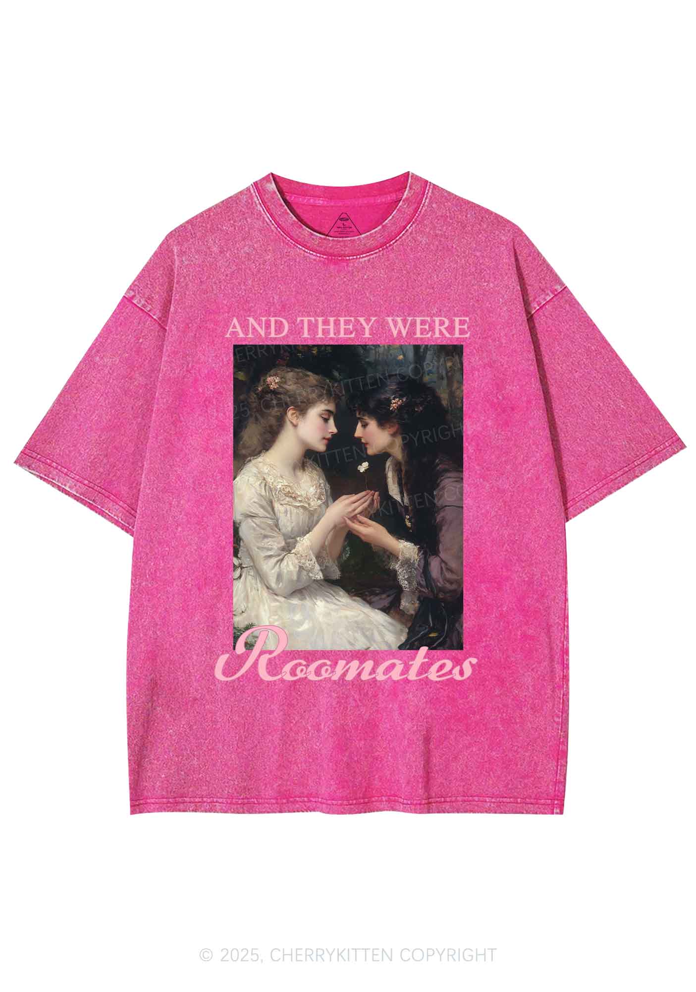 They Were Roomates Pride Y2K Shirts Washed Tee Cherrykitten - Image 4