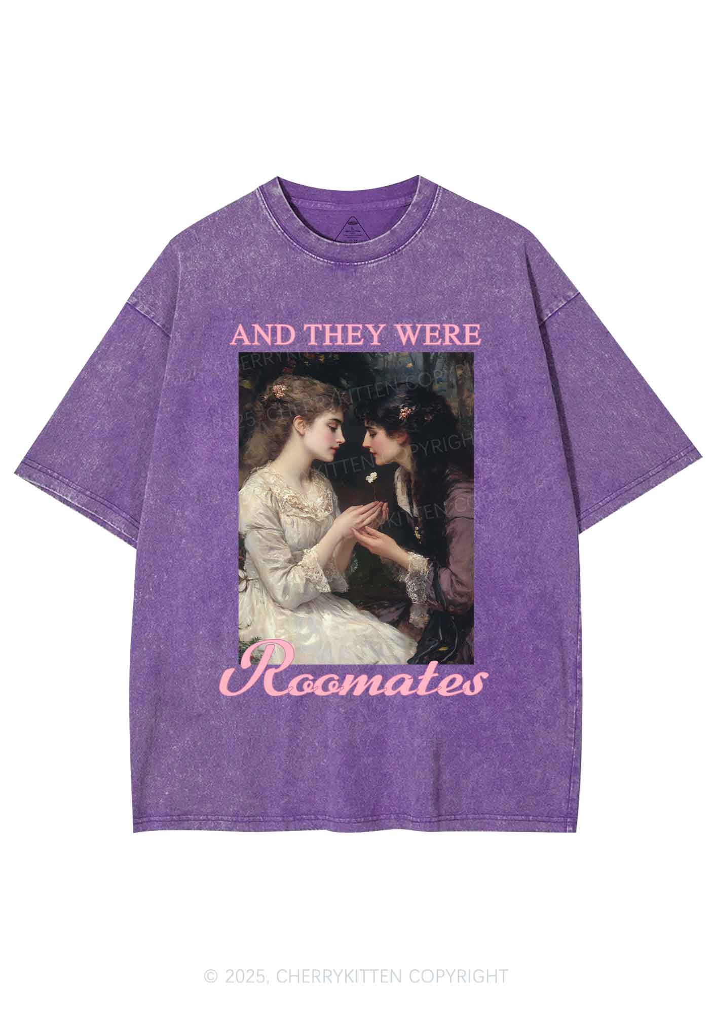 They Were Roomates Pride Y2K Shirts Washed Tee Cherrykitten - Image 5