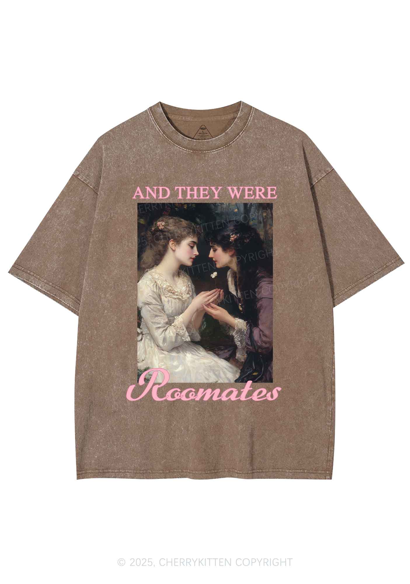 They Were Roomates Pride Y2K Shirts Washed Tee Cherrykitten - Image 6