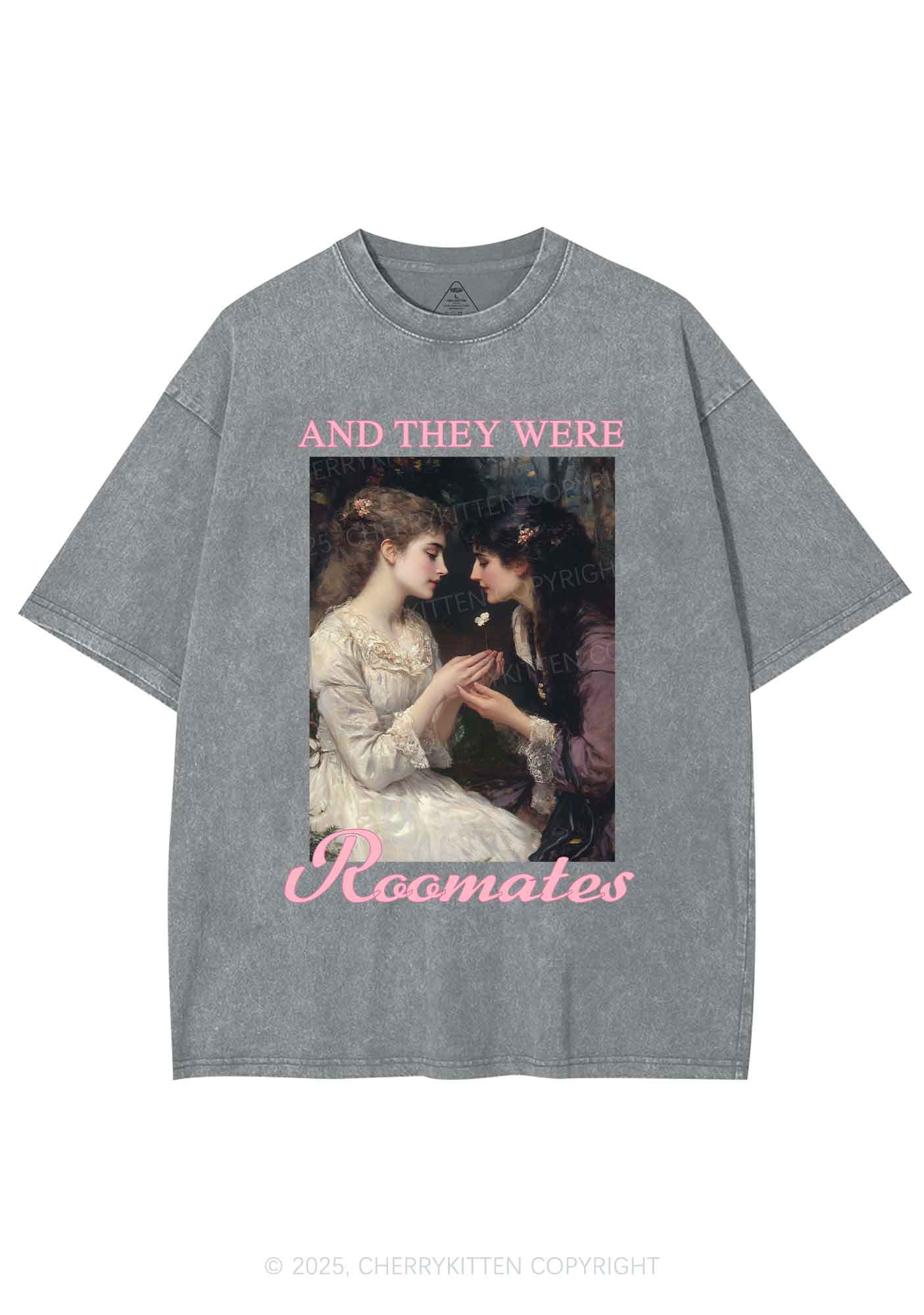 They Were Roomates Pride Y2K Shirts Washed Tee Cherrykitten - Image 7