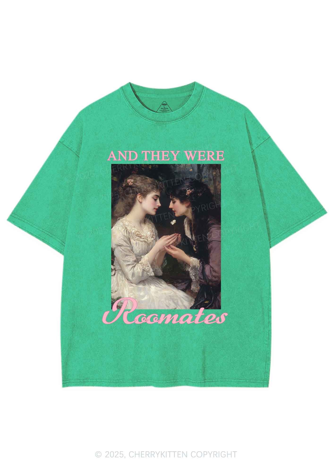 They Were Roomates Pride Y2K Shirts Washed Tee Cherrykitten - Image 8