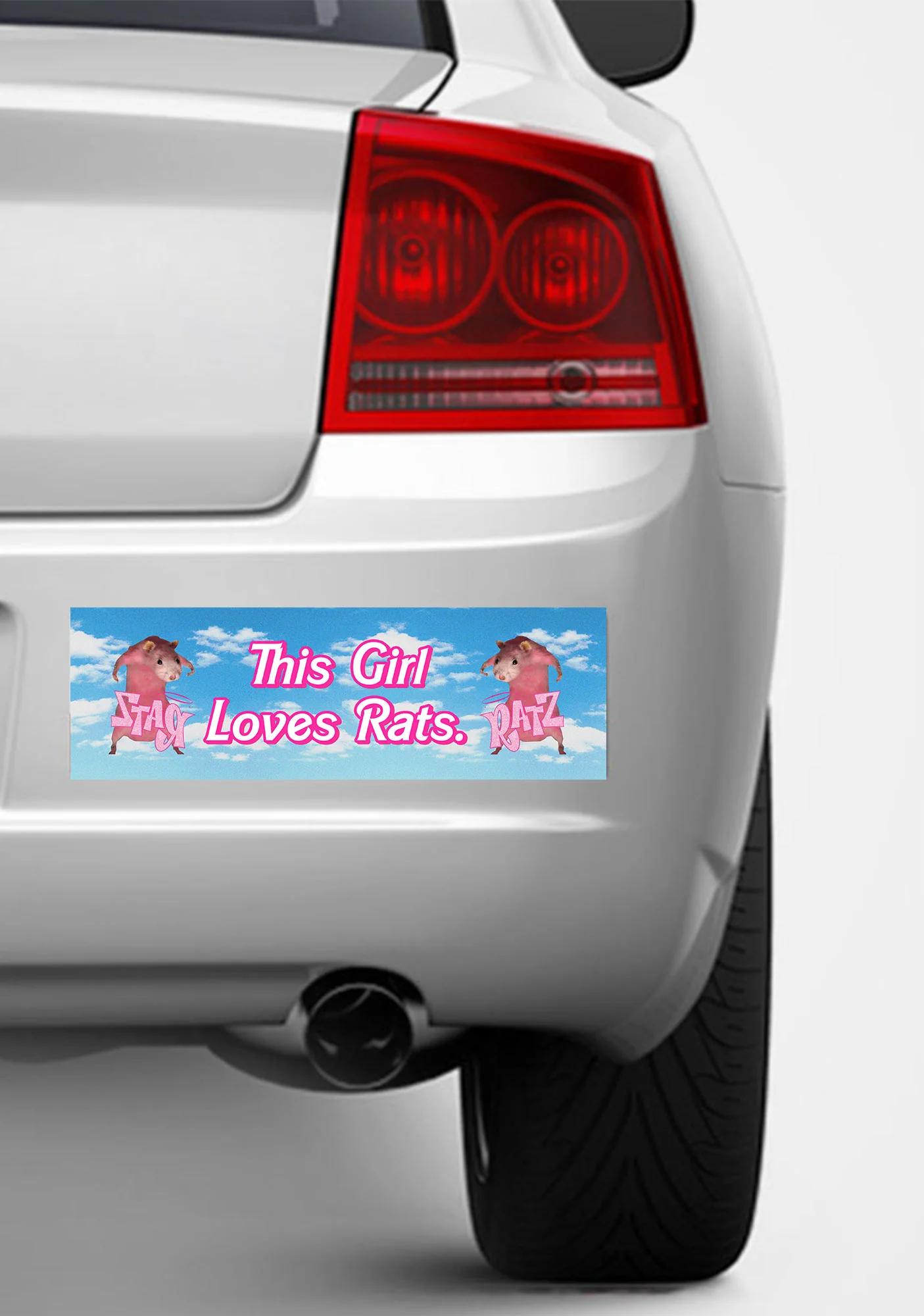 This Girl Loves Rats Y2K Car Bumper Magnet Cherrykitten - Image 2