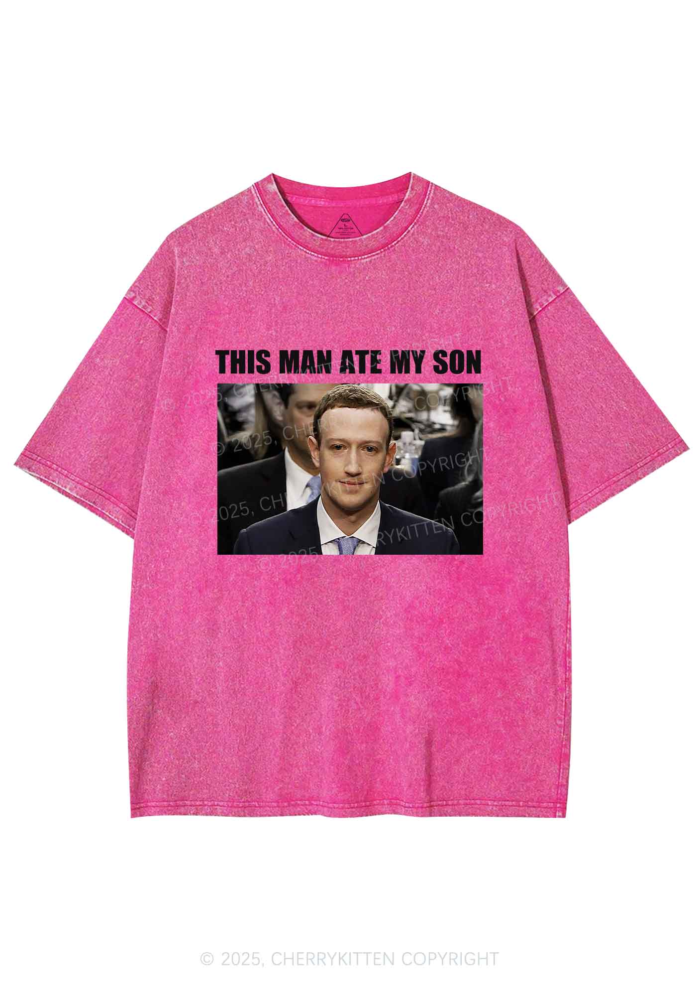 This Man Ate My Son Y2K Shirts Washed Tee Cherrykitten - Image 4