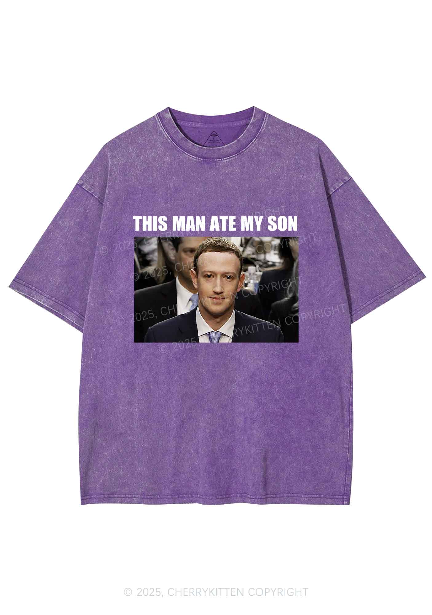 This Man Ate My Son Y2K Shirts Washed Tee Cherrykitten - Image 5