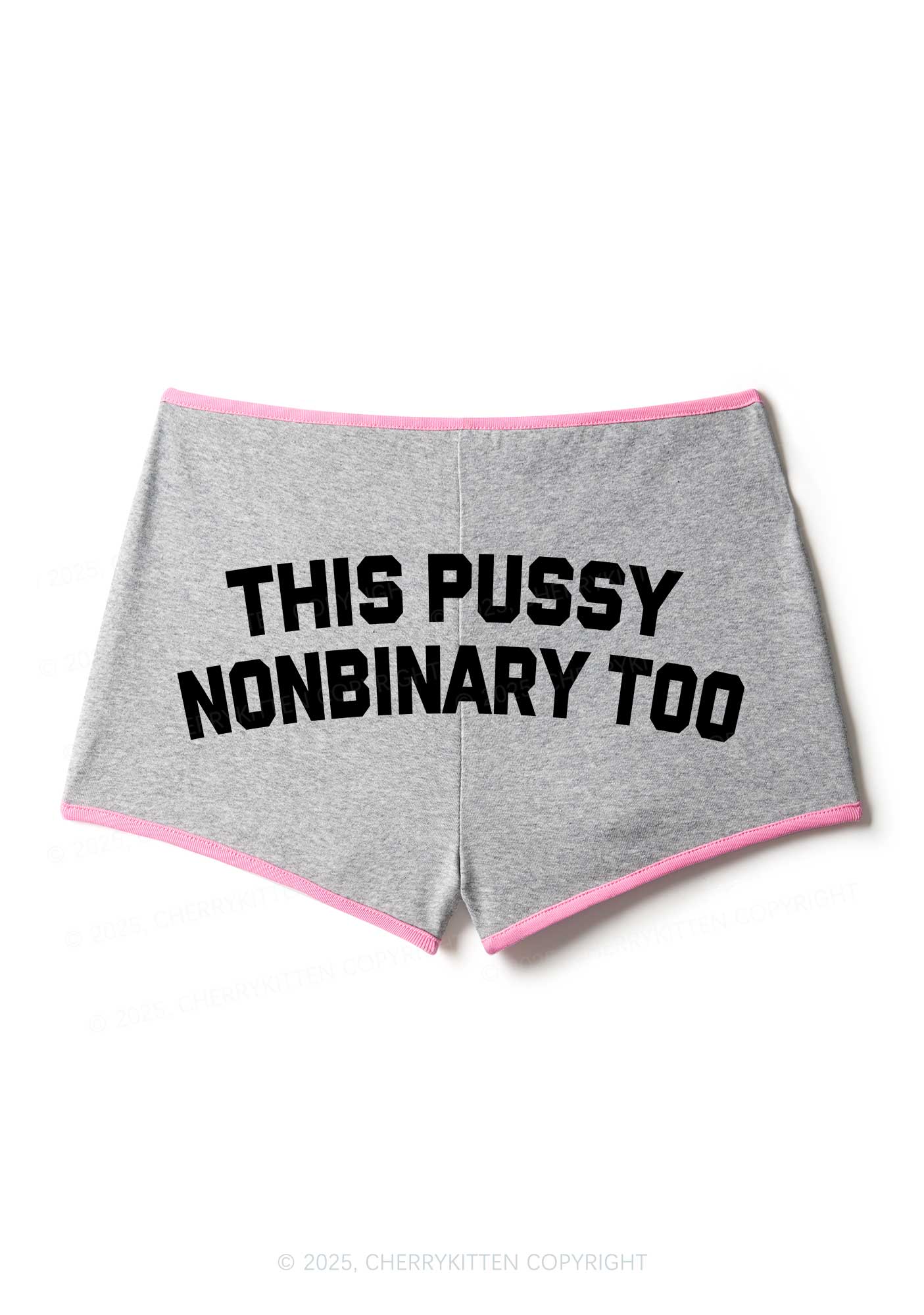 This Puxxy Nonbinary Too Pride Y2K Booty Shorts Cherrykitten - Image 6