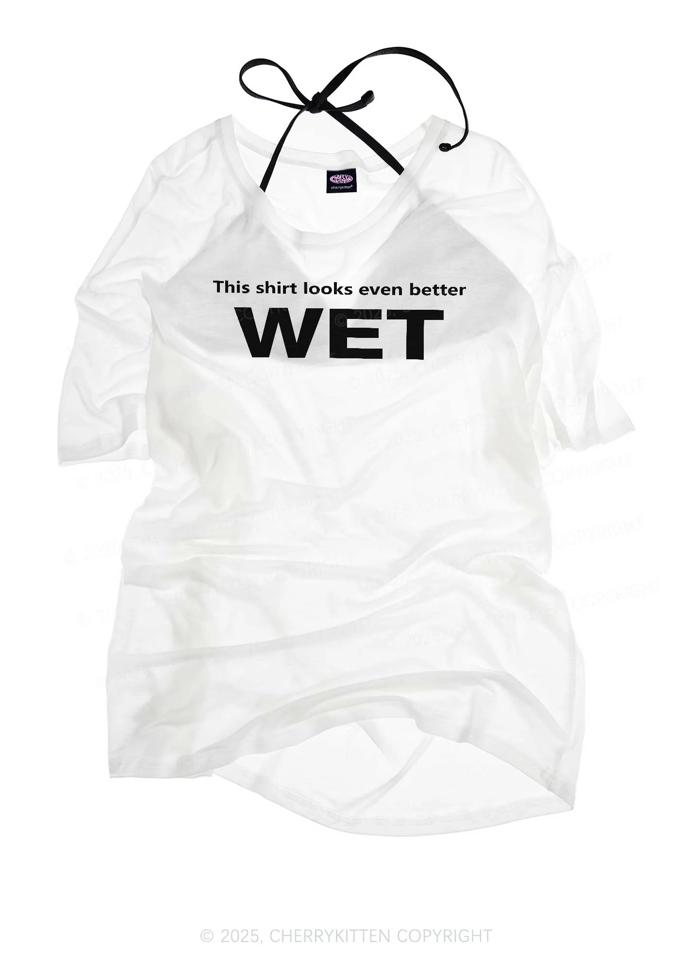 This Shirt Looks Better Wet Y2K Sheer Boyfriend Tee Cherrykitten - Image 4