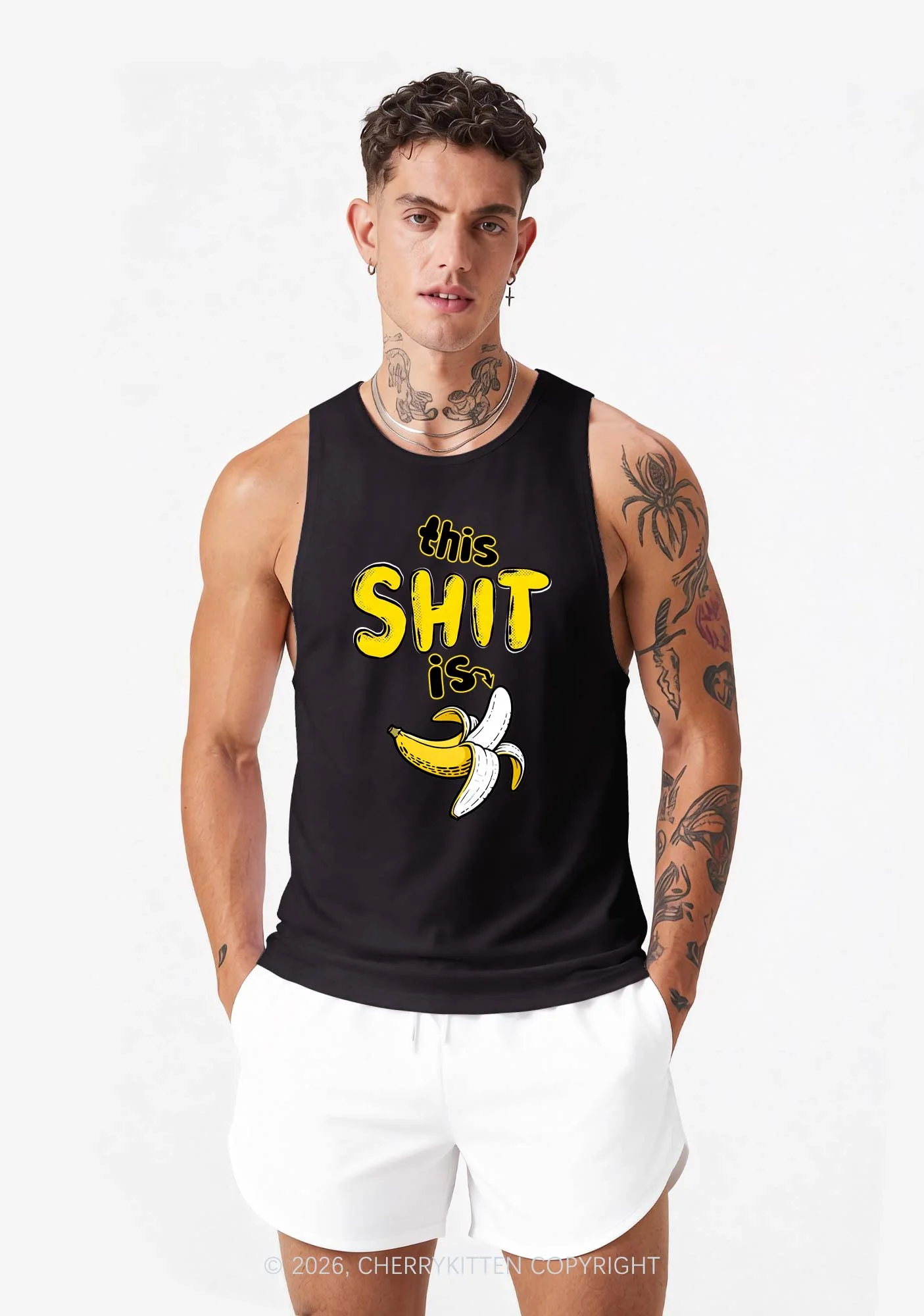 This Shxt Is Banana Y2K Men Racerback Tank Top Cherrykitten - Image 2