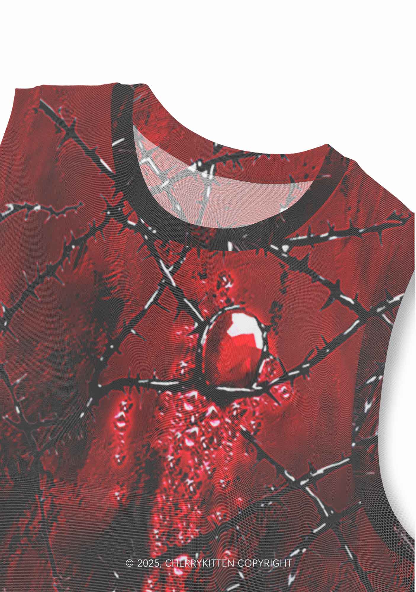 Thorned Ruby Y2K Mesh Muscle Tank Cherrykitten - Image 3
