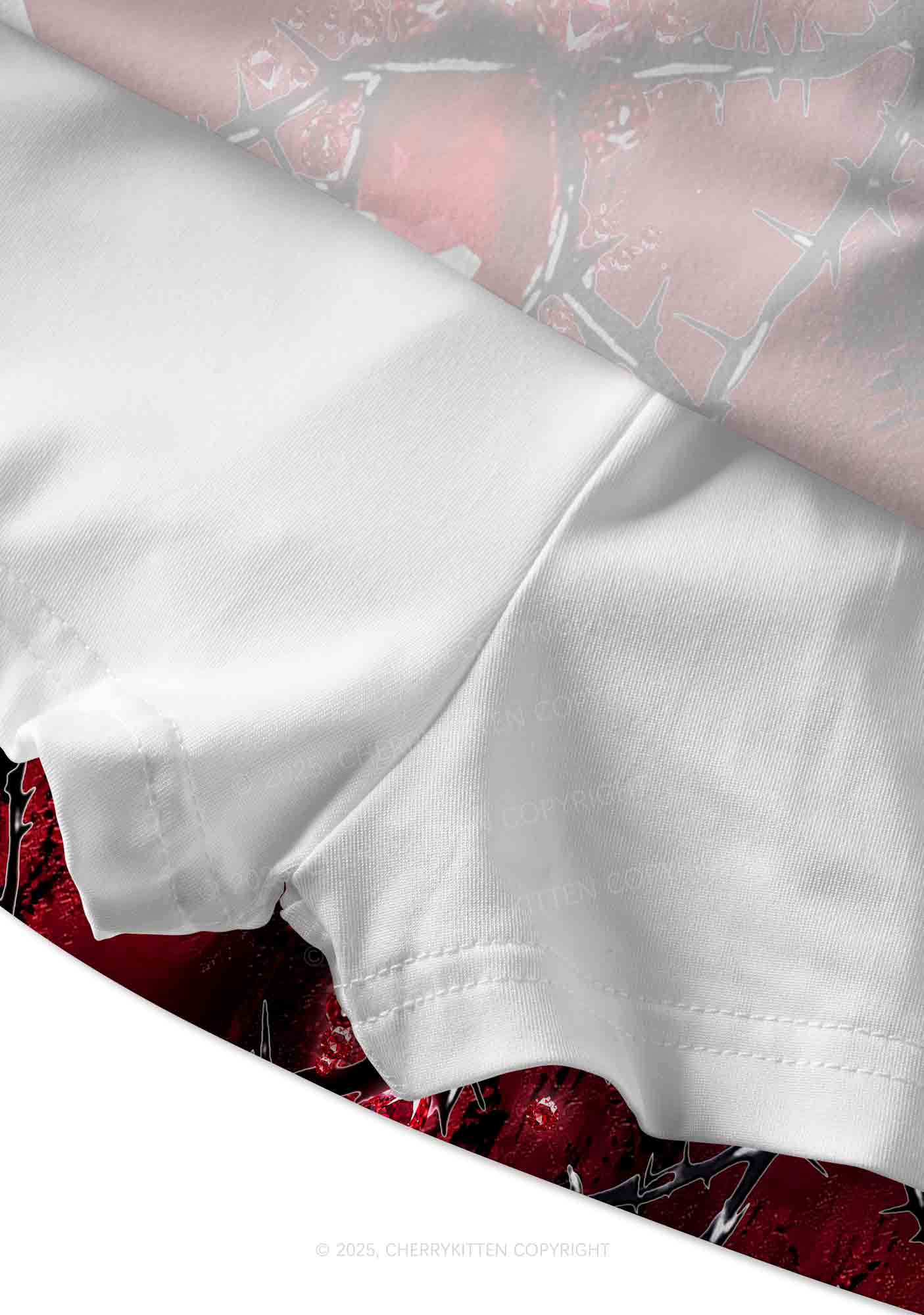 Thorned Ruby Y2K Print Mini Skirt Cherrykitten - Image 3