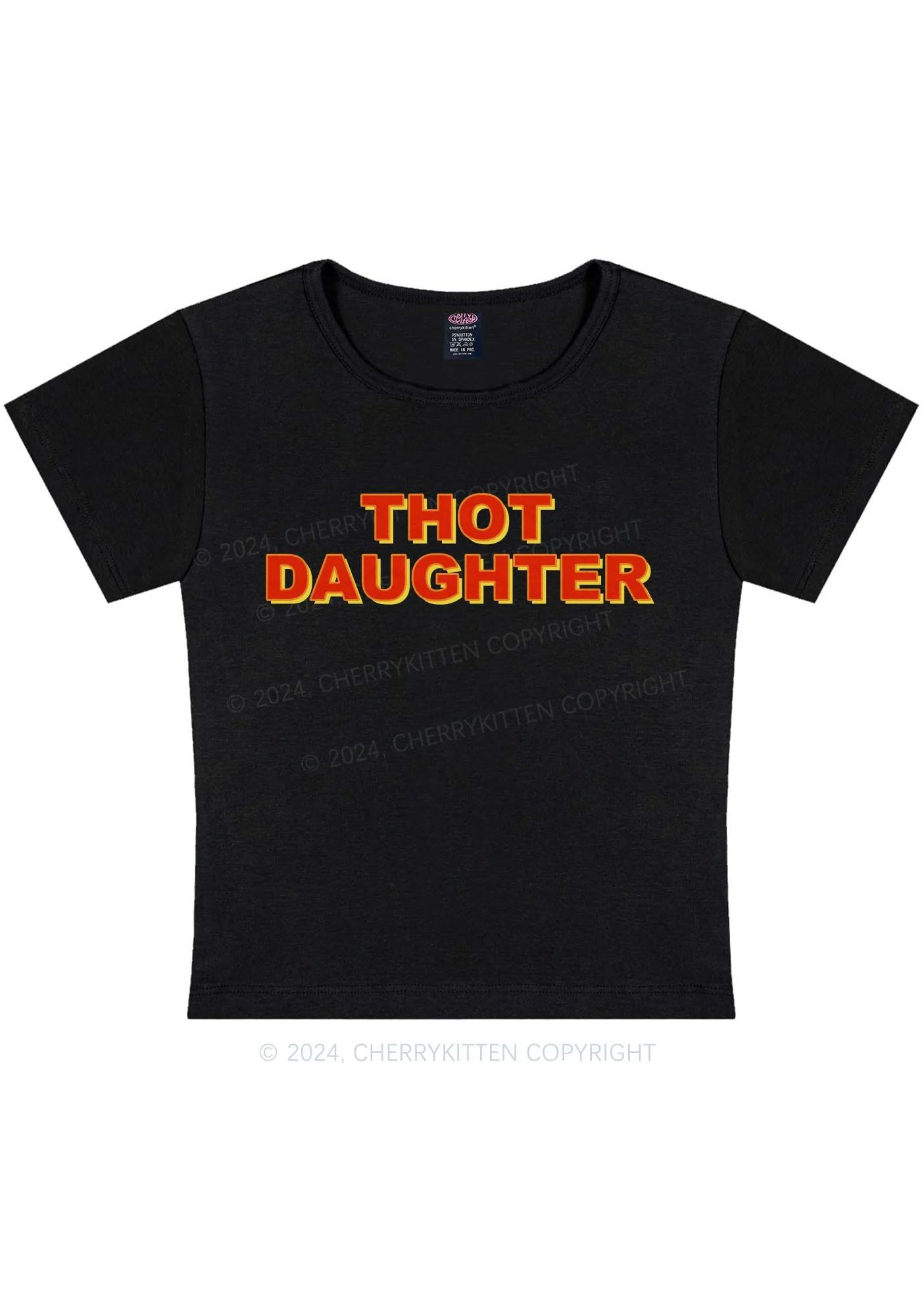 Thot Daughter Y2K Baby Tee Cherrykitten - Image 3