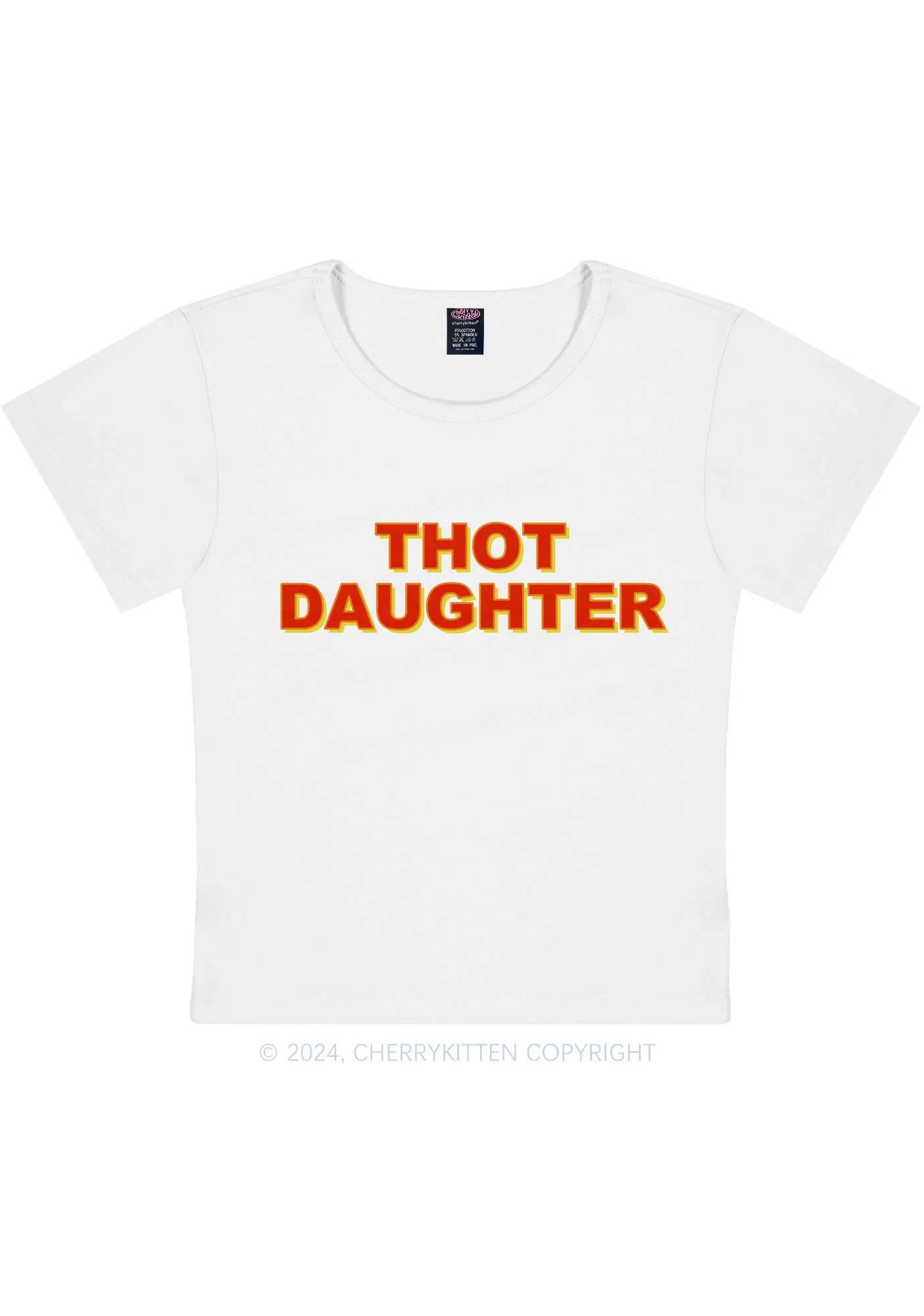 Thot Daughter Y2K Baby Tee Cherrykitten - Image 4