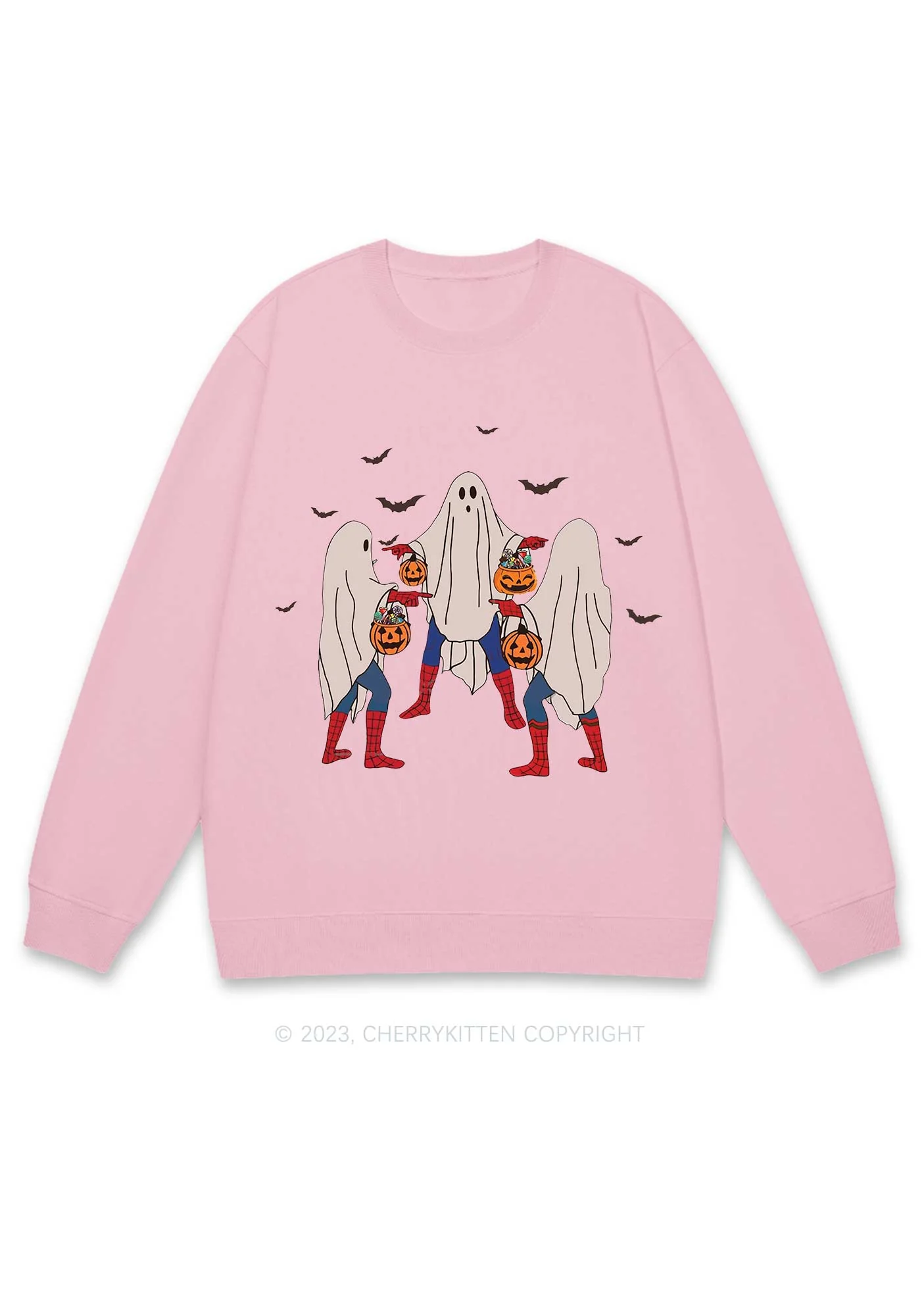 Three Ghost Spiderman Halloween Y2K Sweatshirt Cherrykitten - Image 4